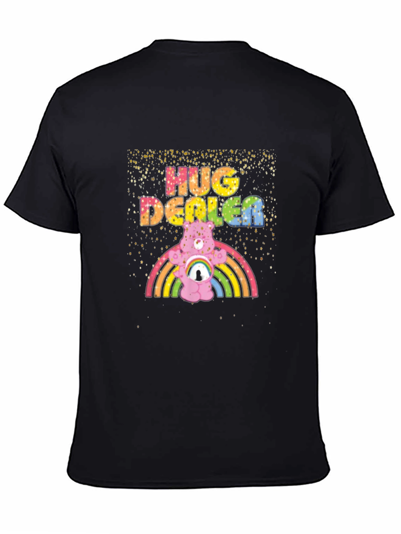Hug Dealer Graphic Tee - Black Crew Neck T-Shirt