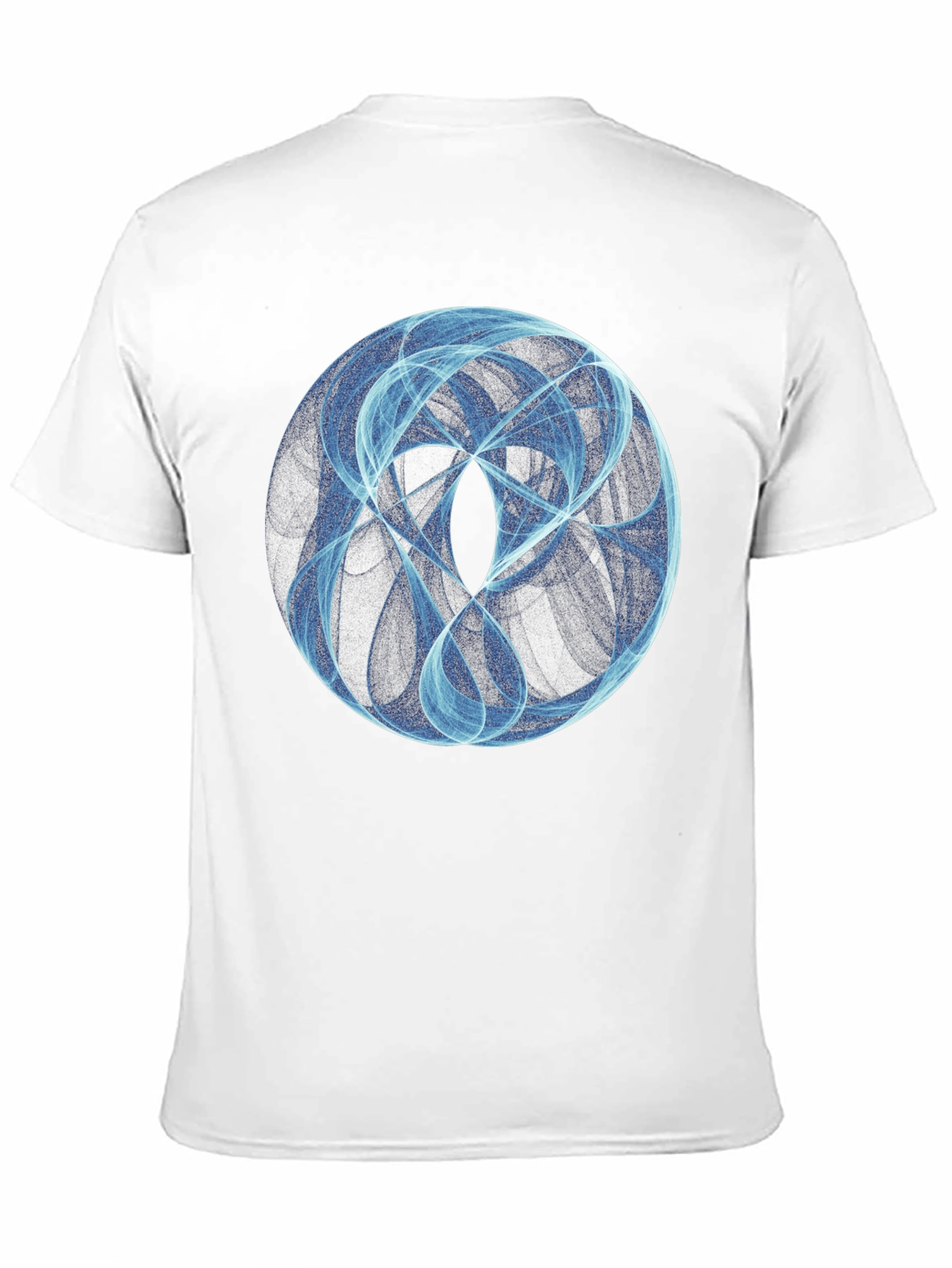 Abstract Blue Circle Graphic Black T-Shirt
