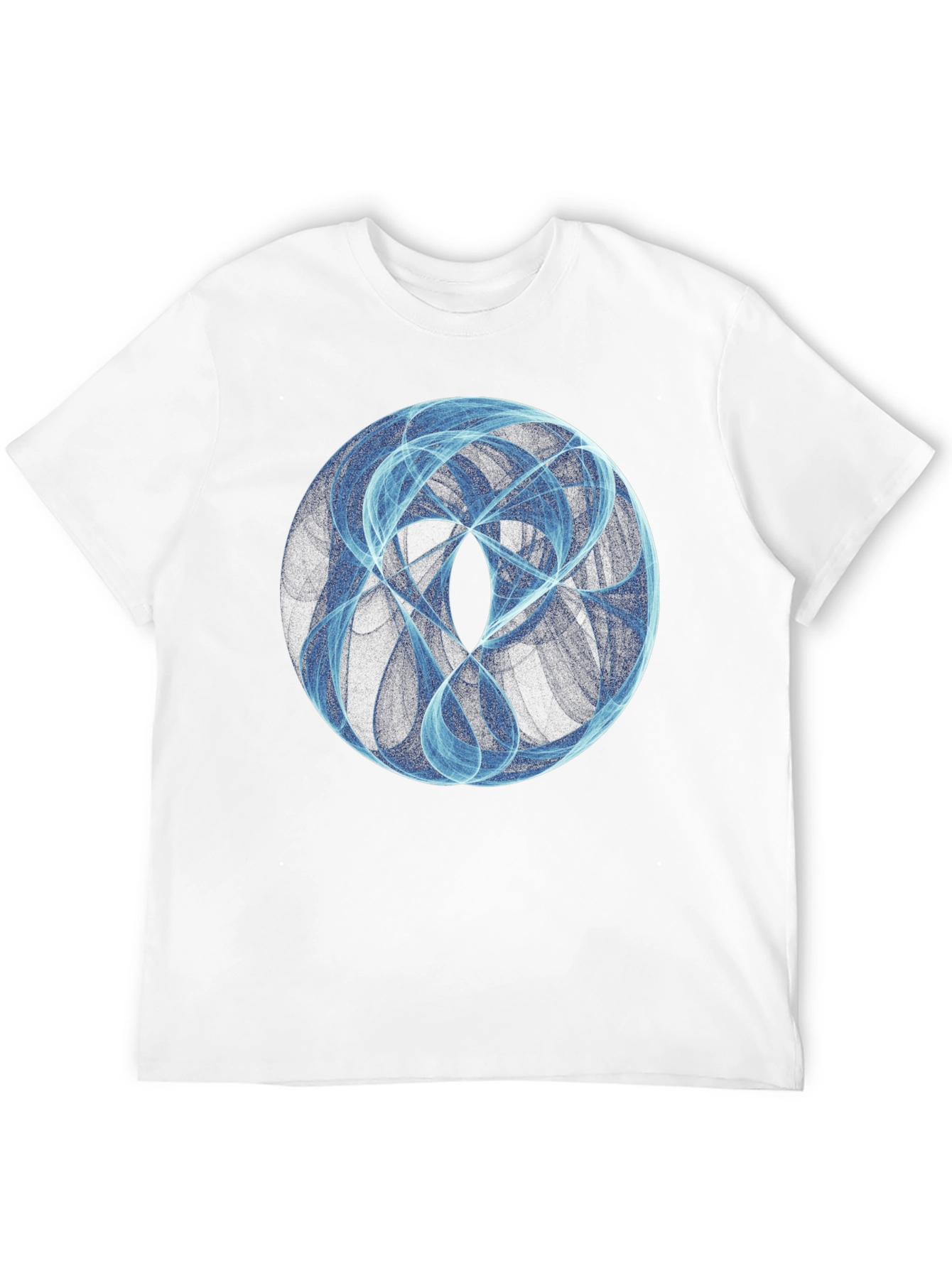 Abstract Blue Circle Graphic Black T-Shirt