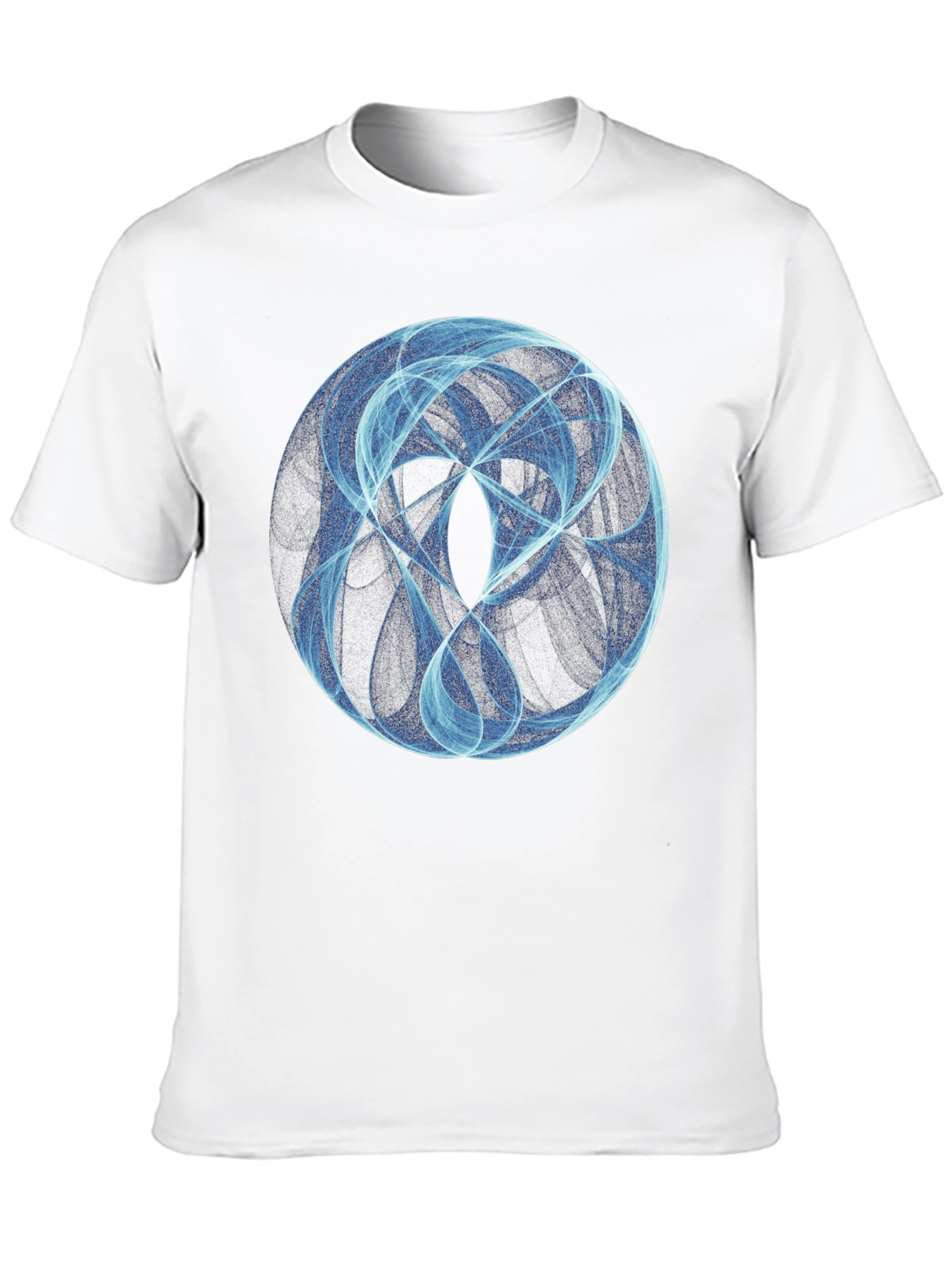 Abstract Blue Circle Graphic Black T-Shirt