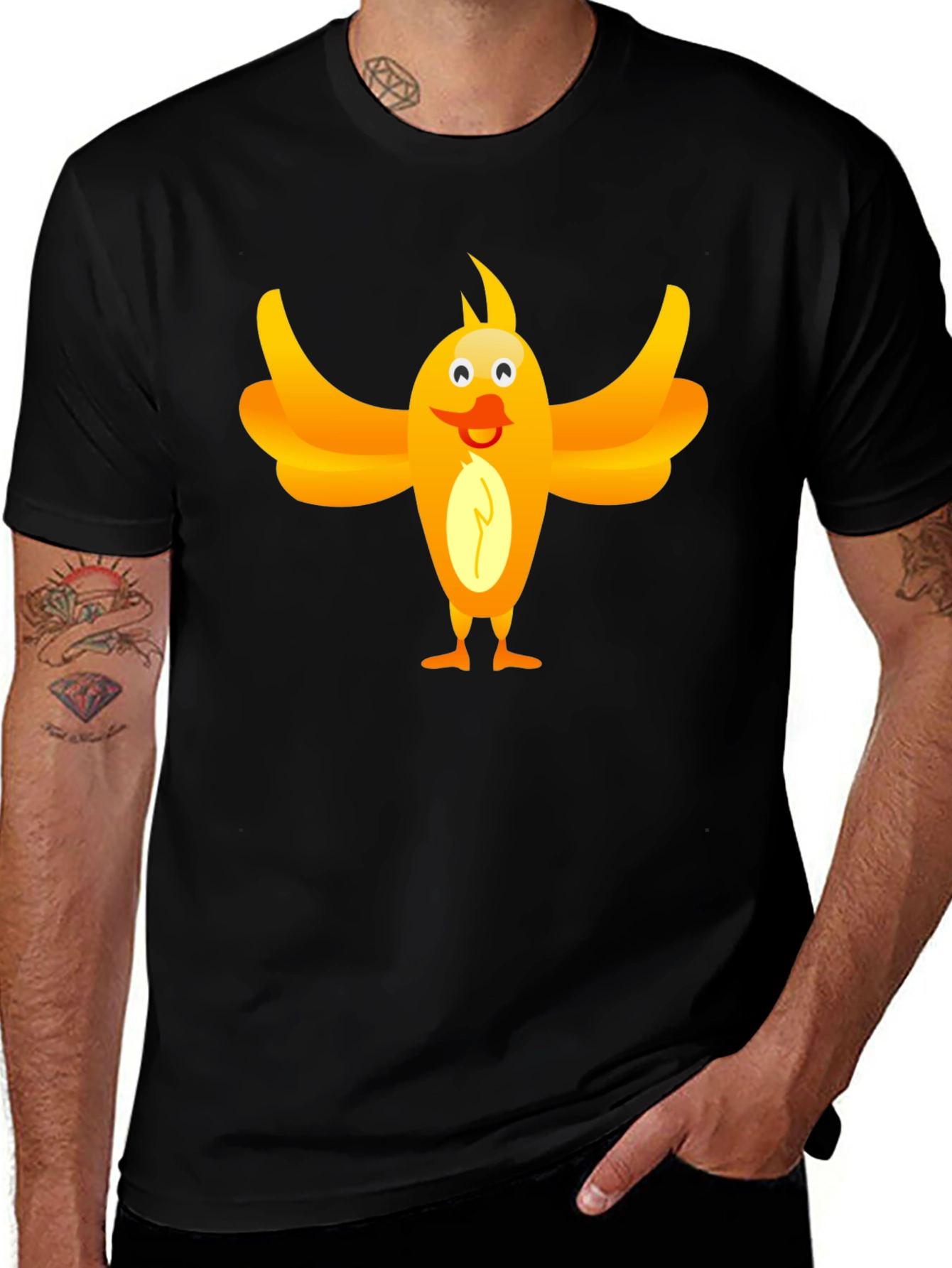 Funny Bird Graphic Tee - Unisex Black T-Shirt