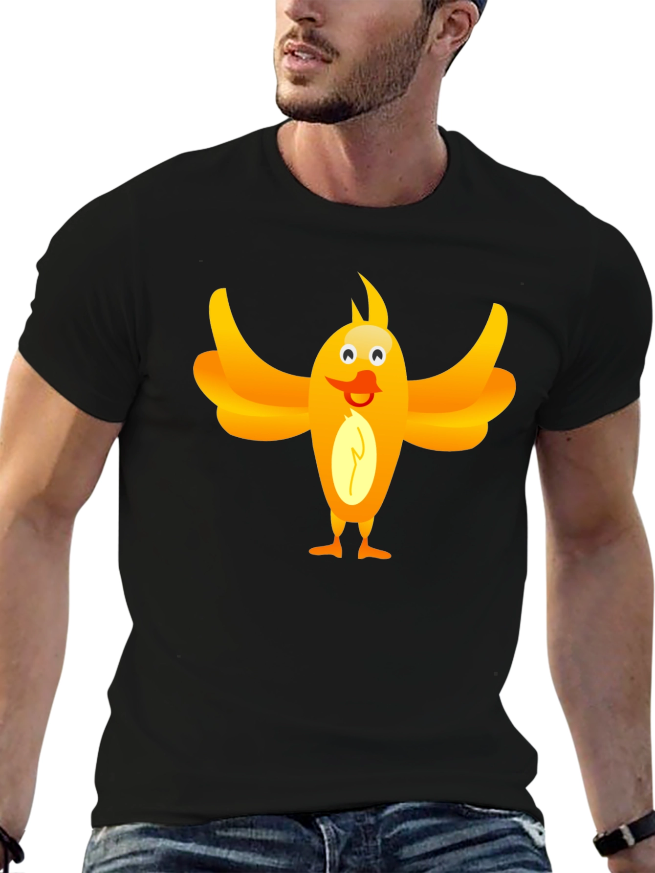 Funny Bird Graphic Tee - Unisex Black T-Shirt