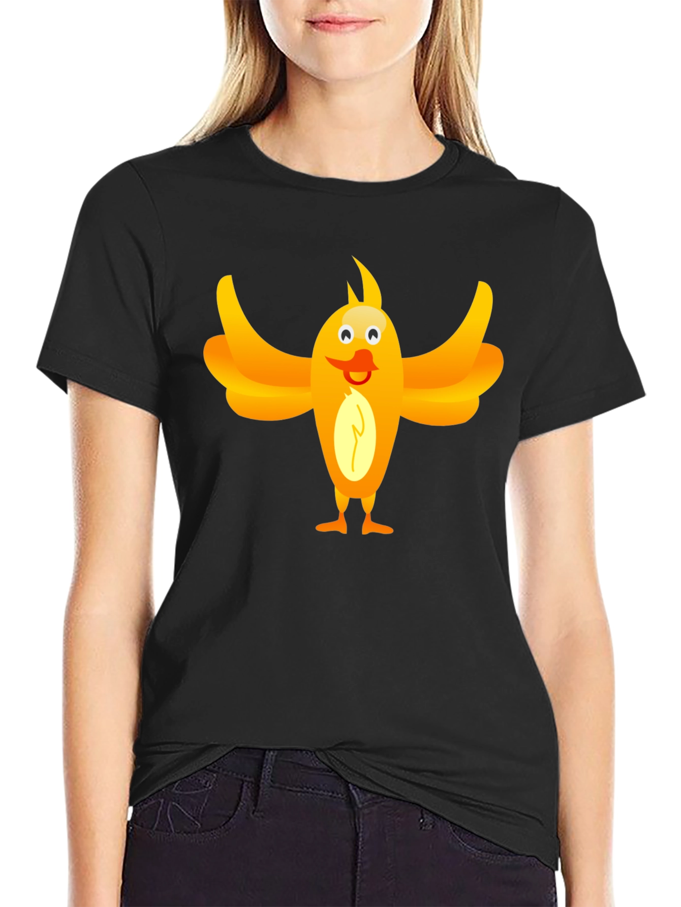 Funny Bird Graphic Tee - Unisex Black T-Shirt