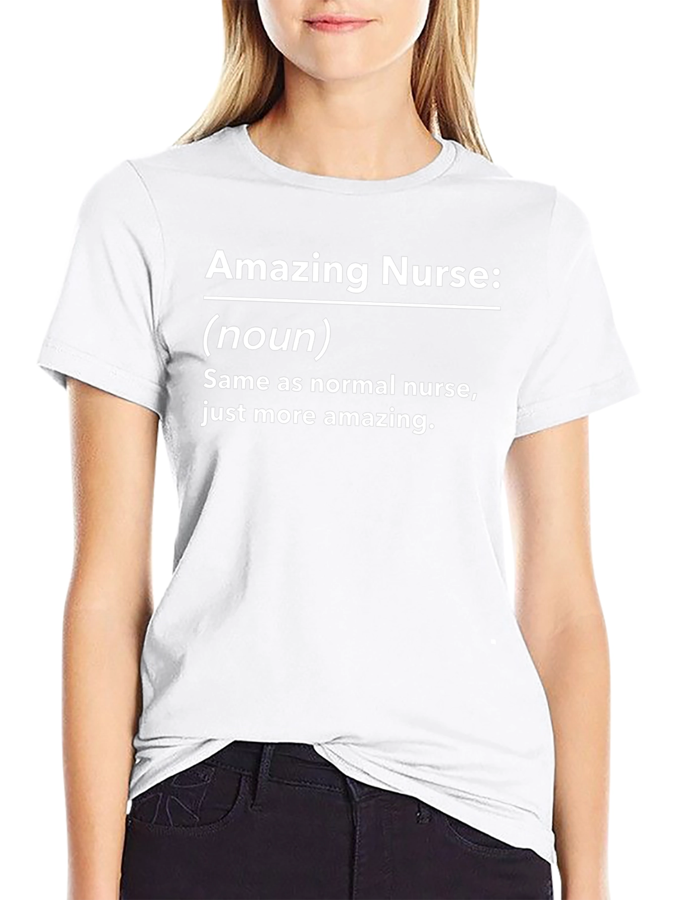 Amazing Nurse Definition Black T-Shirt