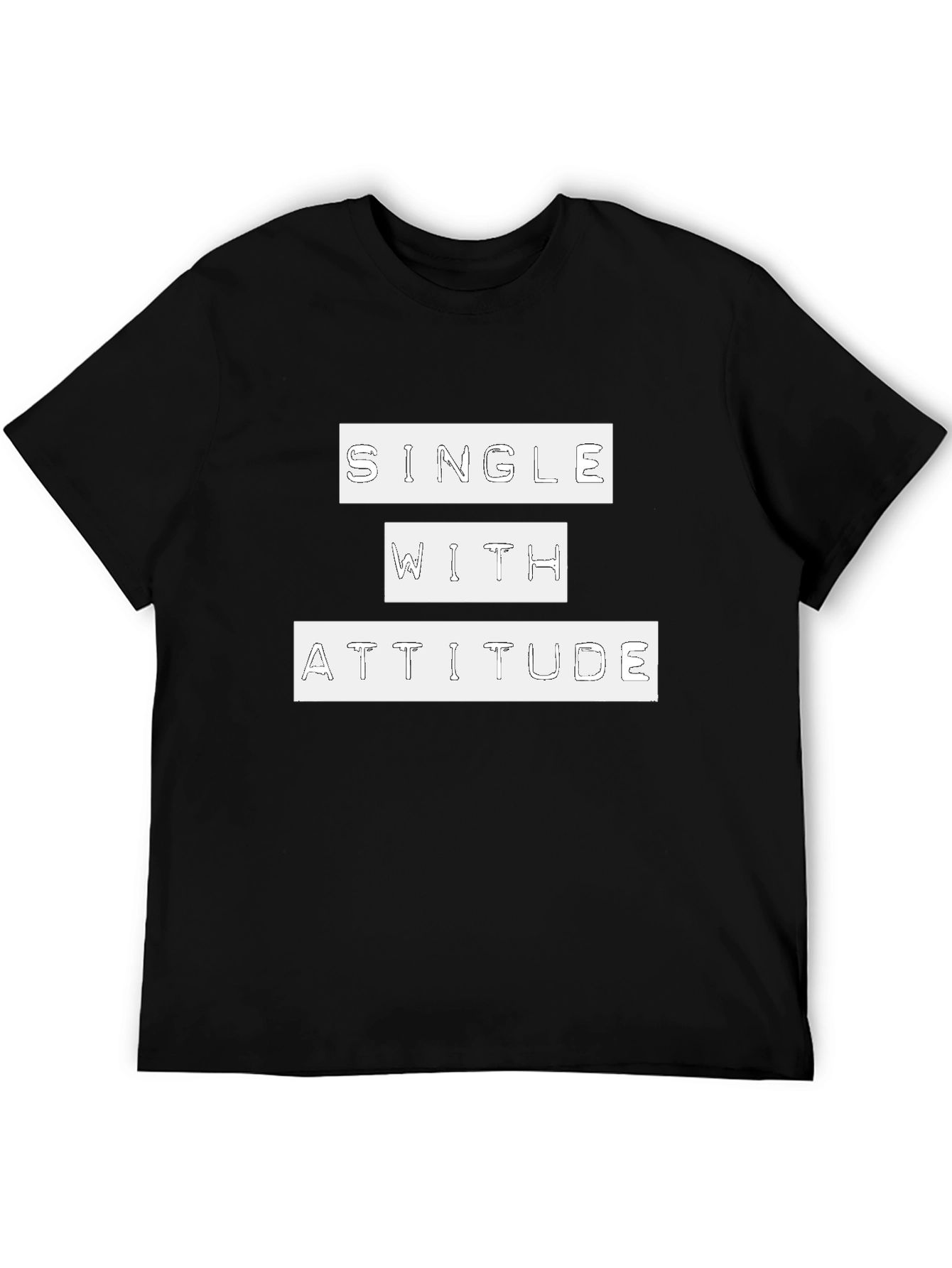 Single With Attitude Graphic Tee - Black Cotton