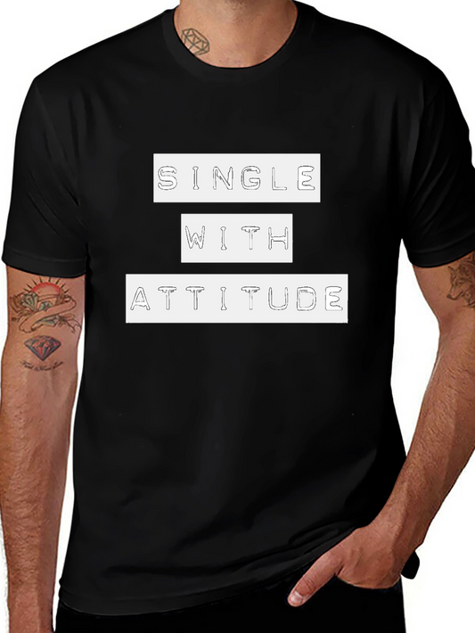 Single With Attitude Graphic Tee - Black Cotton