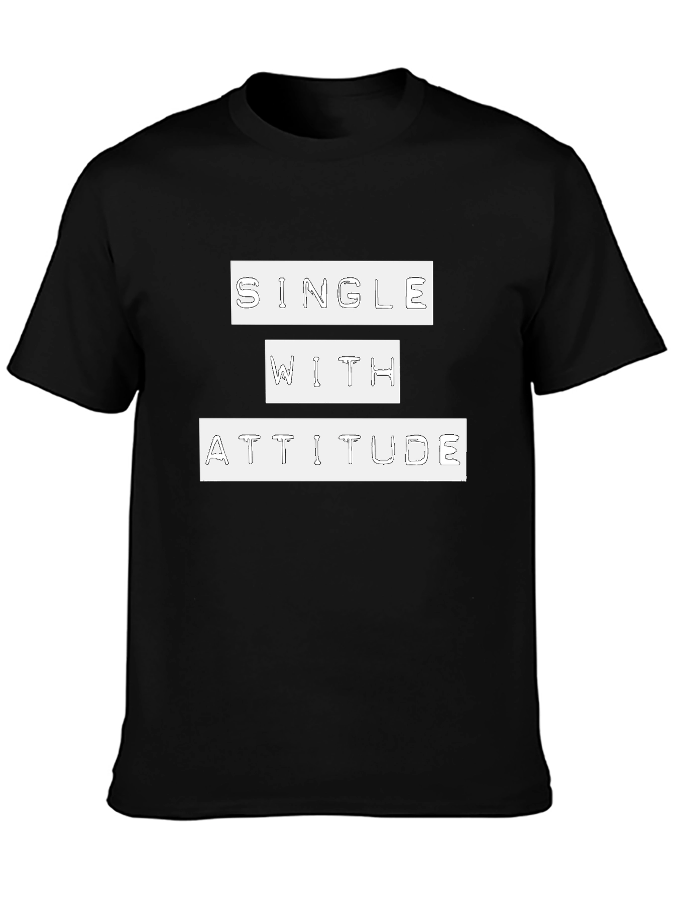 Single With Attitude Graphic Tee - Black Cotton