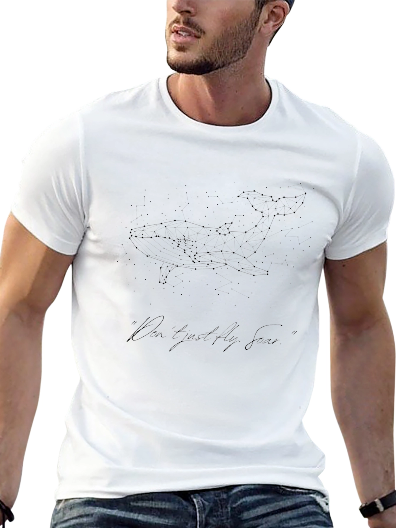 Constellation Whale Graphic Tee - Black