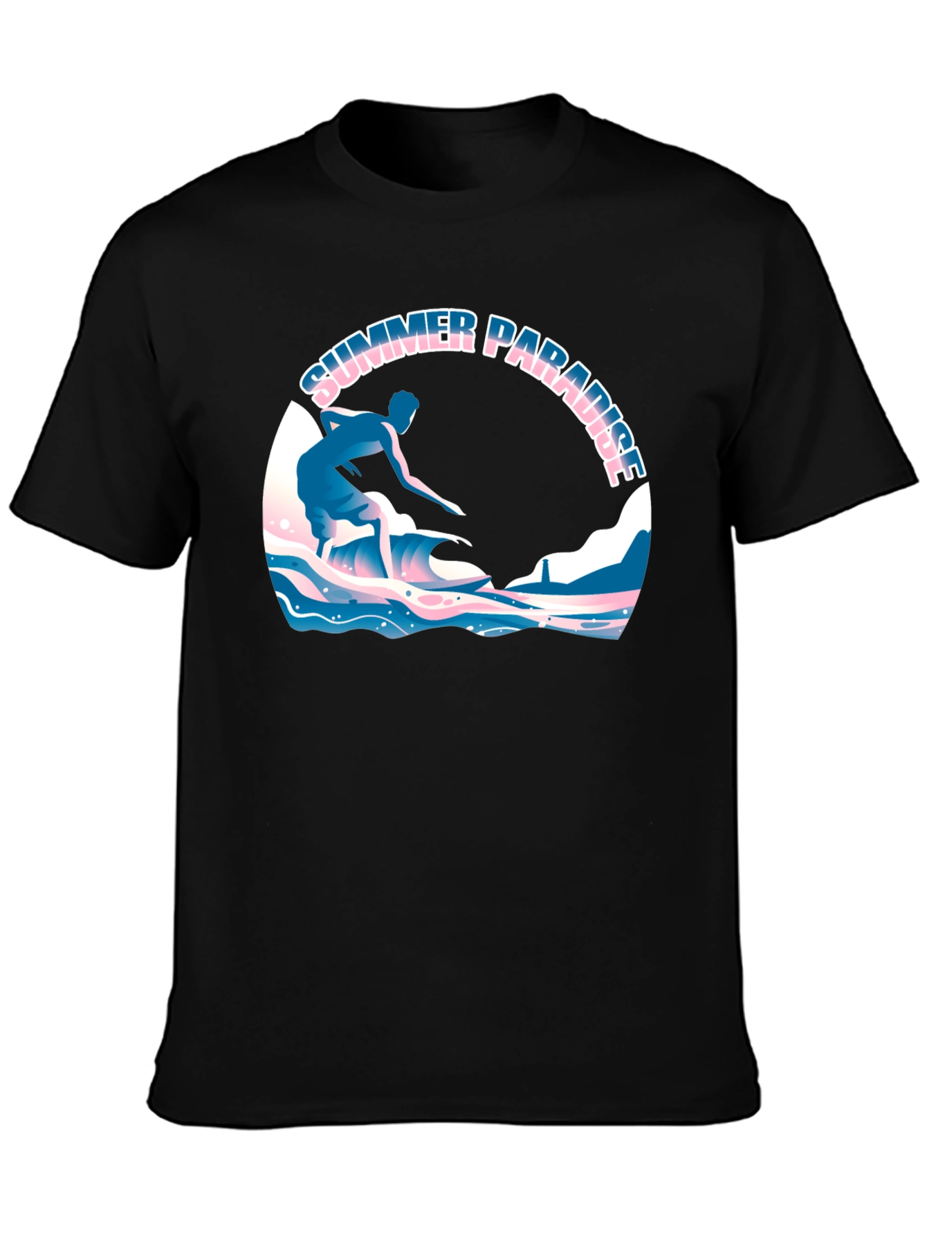 Summer Paradise Surfing Graphic T-Shirt