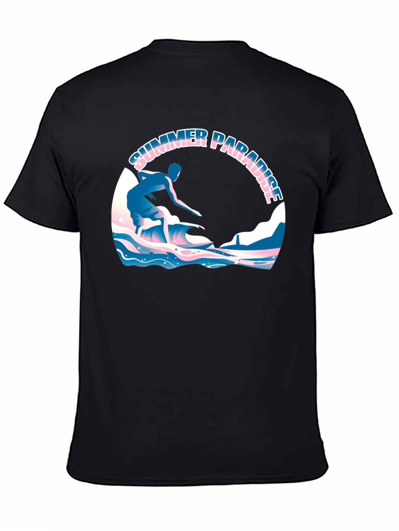 Summer Paradise Surfing Graphic T-Shirt