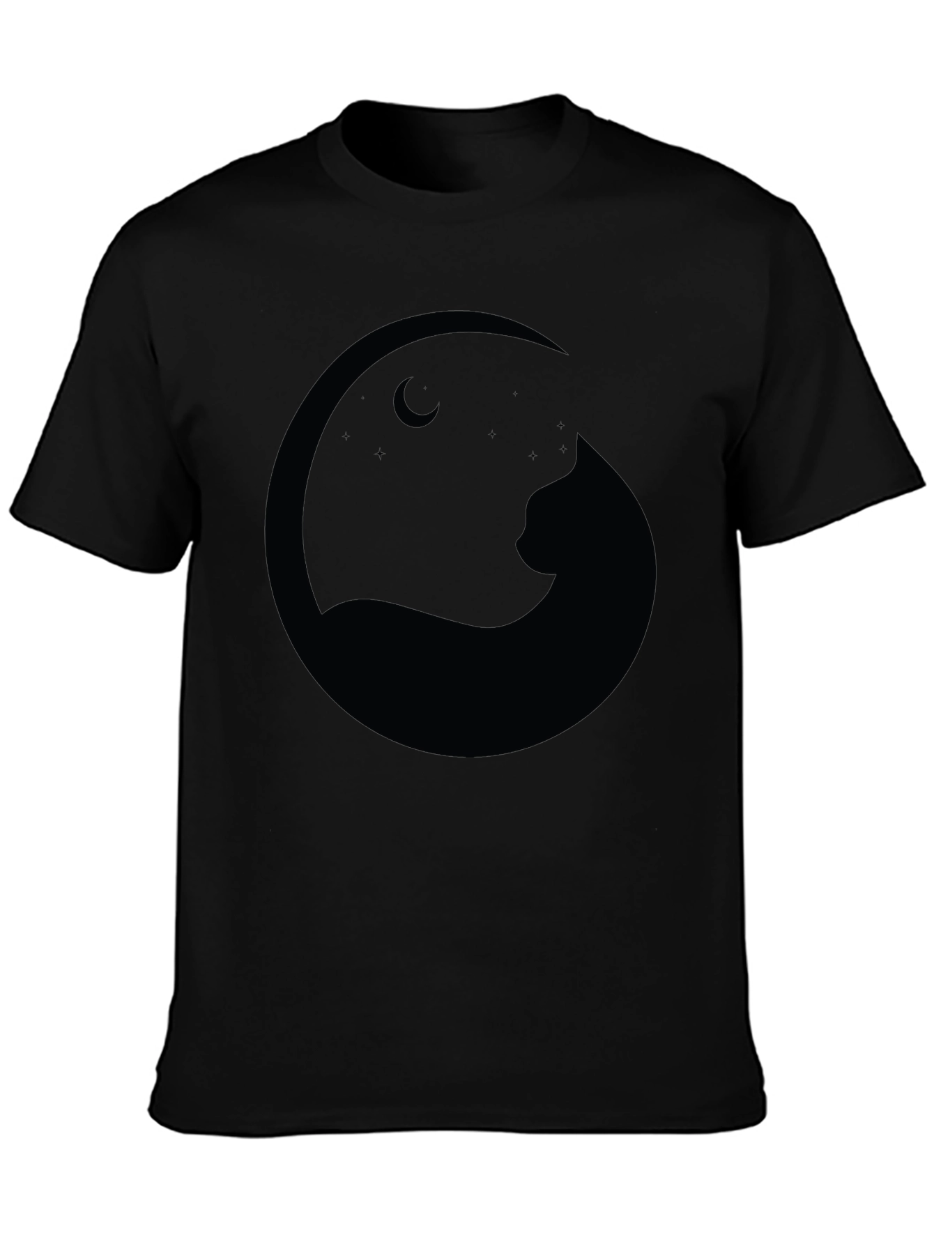 Black Cat Moon Silhouette T-Shirt