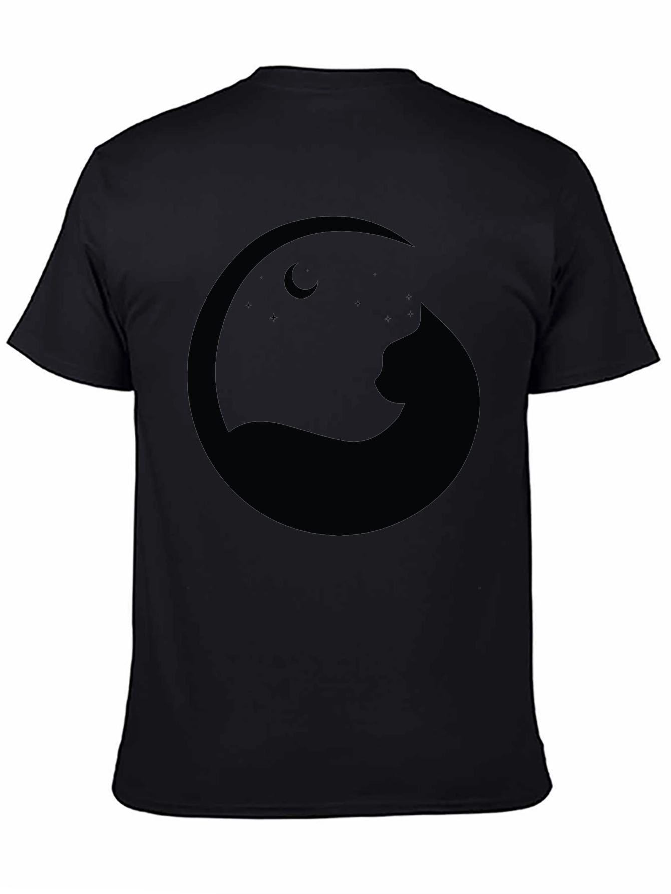 Black Cat Moon Silhouette T-Shirt