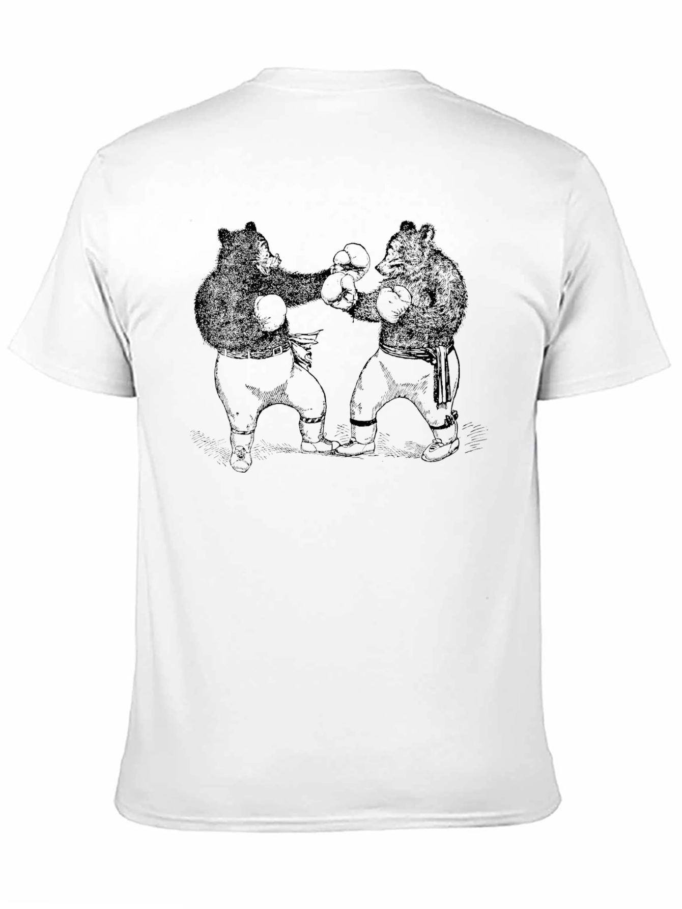 Boxing Bears Graphic Tee - Black Cotton T-Shirt
