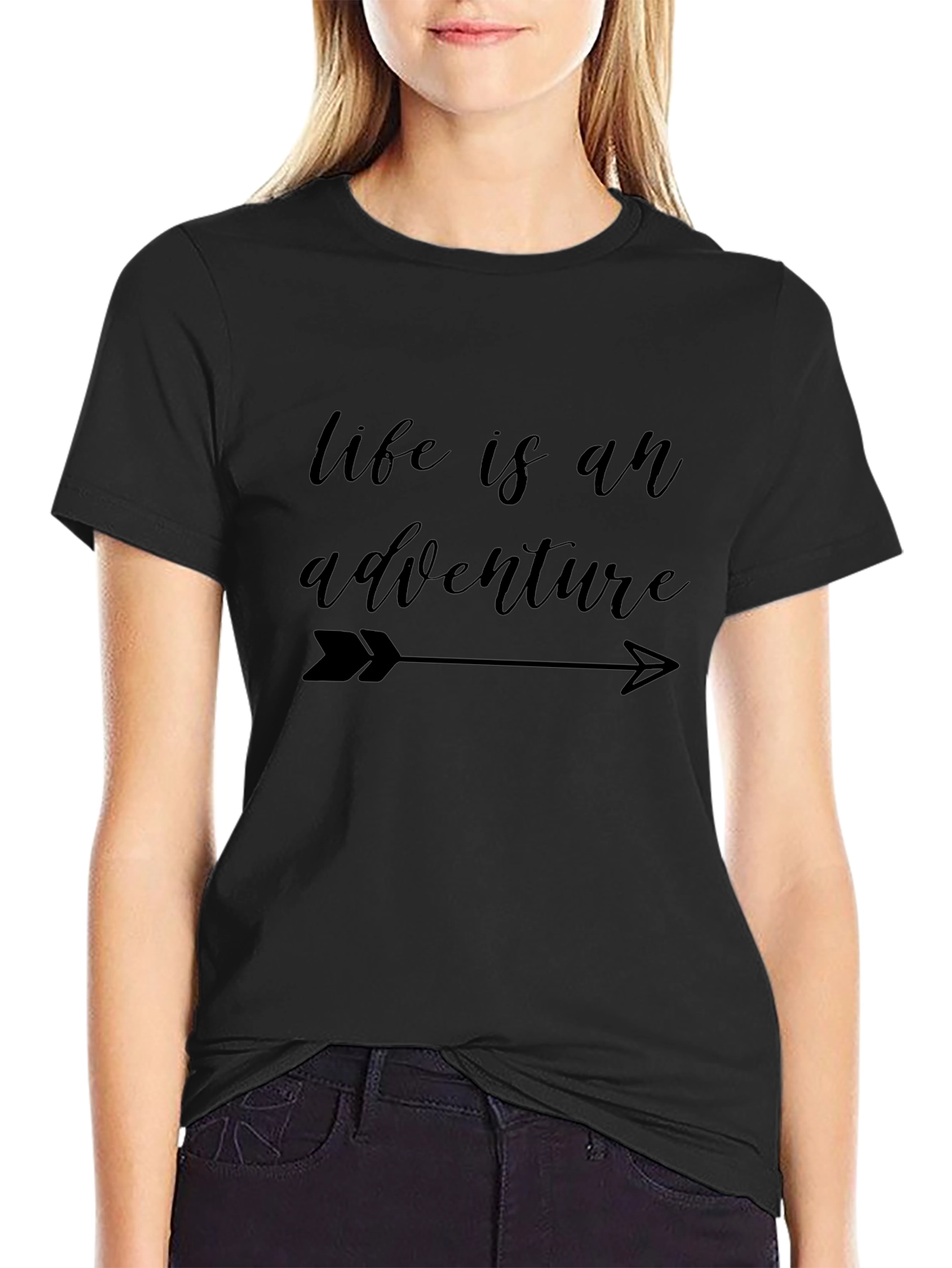 Life is an Adventure Black Graphic Tee