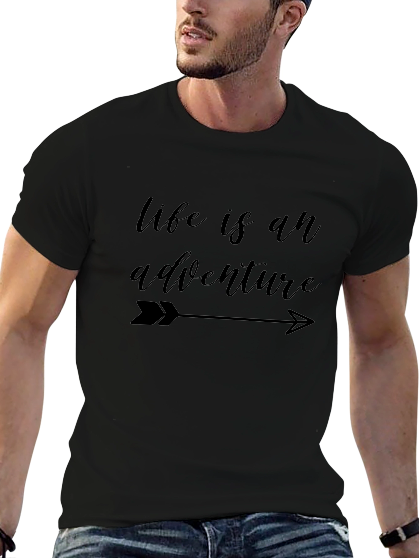 Life is an Adventure Black Graphic Tee