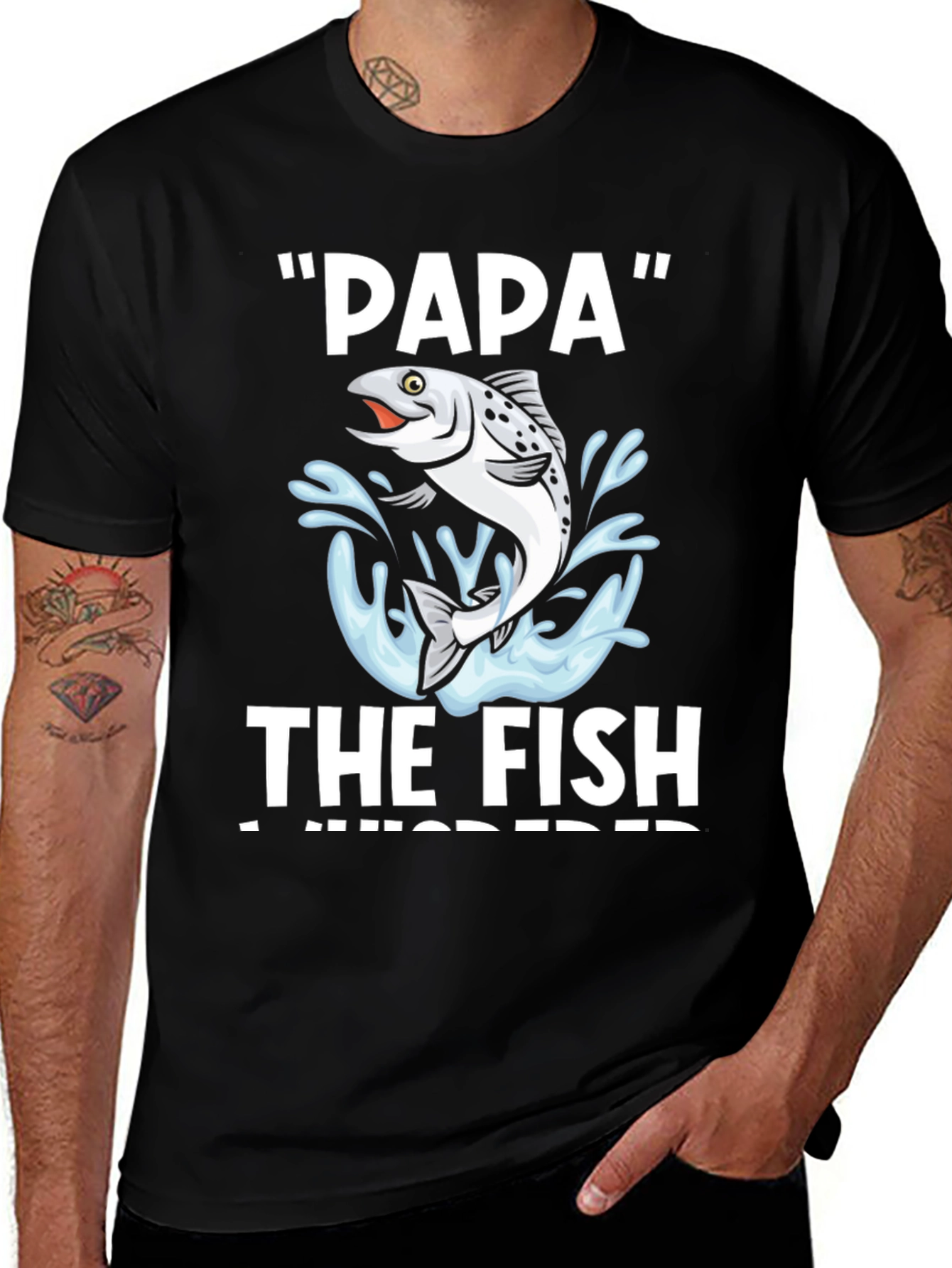 Papa the Fish T-Shirt - Fishing Dad Tee