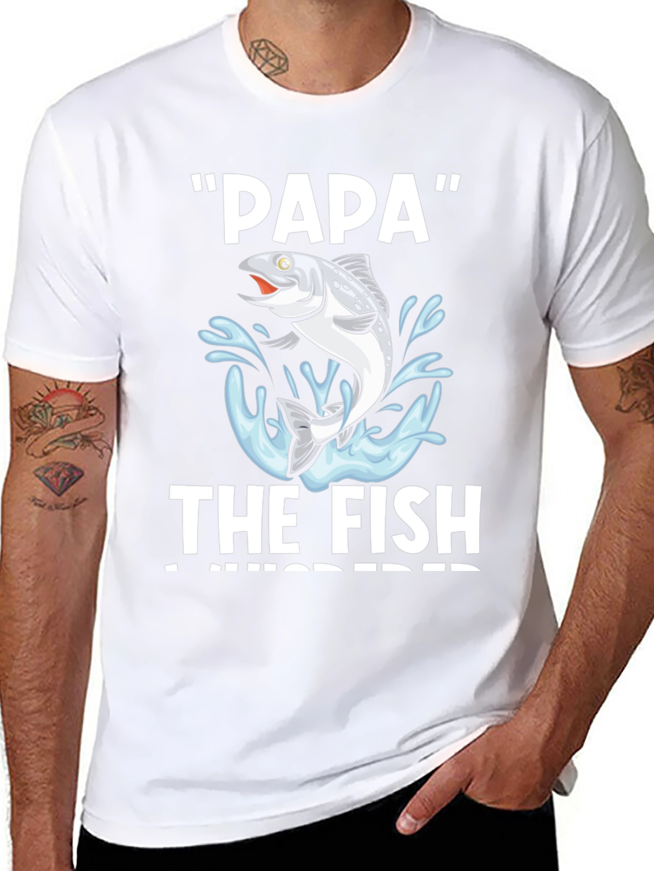 Papa the Fish T-Shirt - Fishing Dad Tee