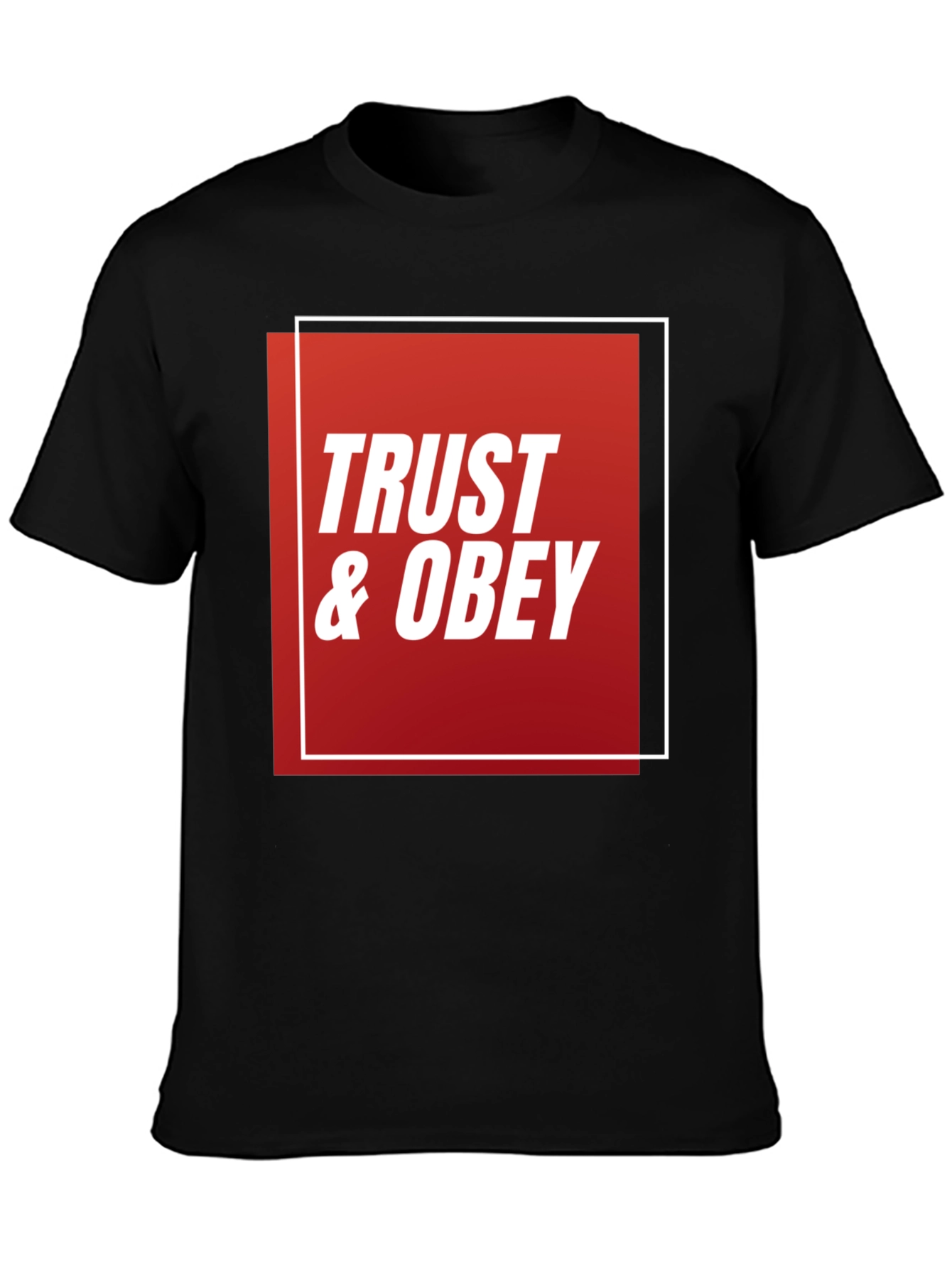 Trust & Obey Graphic Tee - Black Cotton T-Shirt