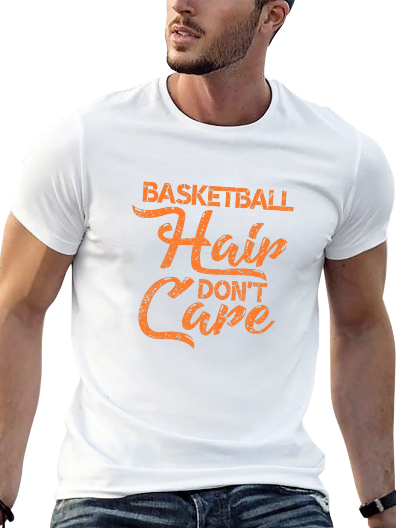 Basketball Hair Dont Care Black Tee