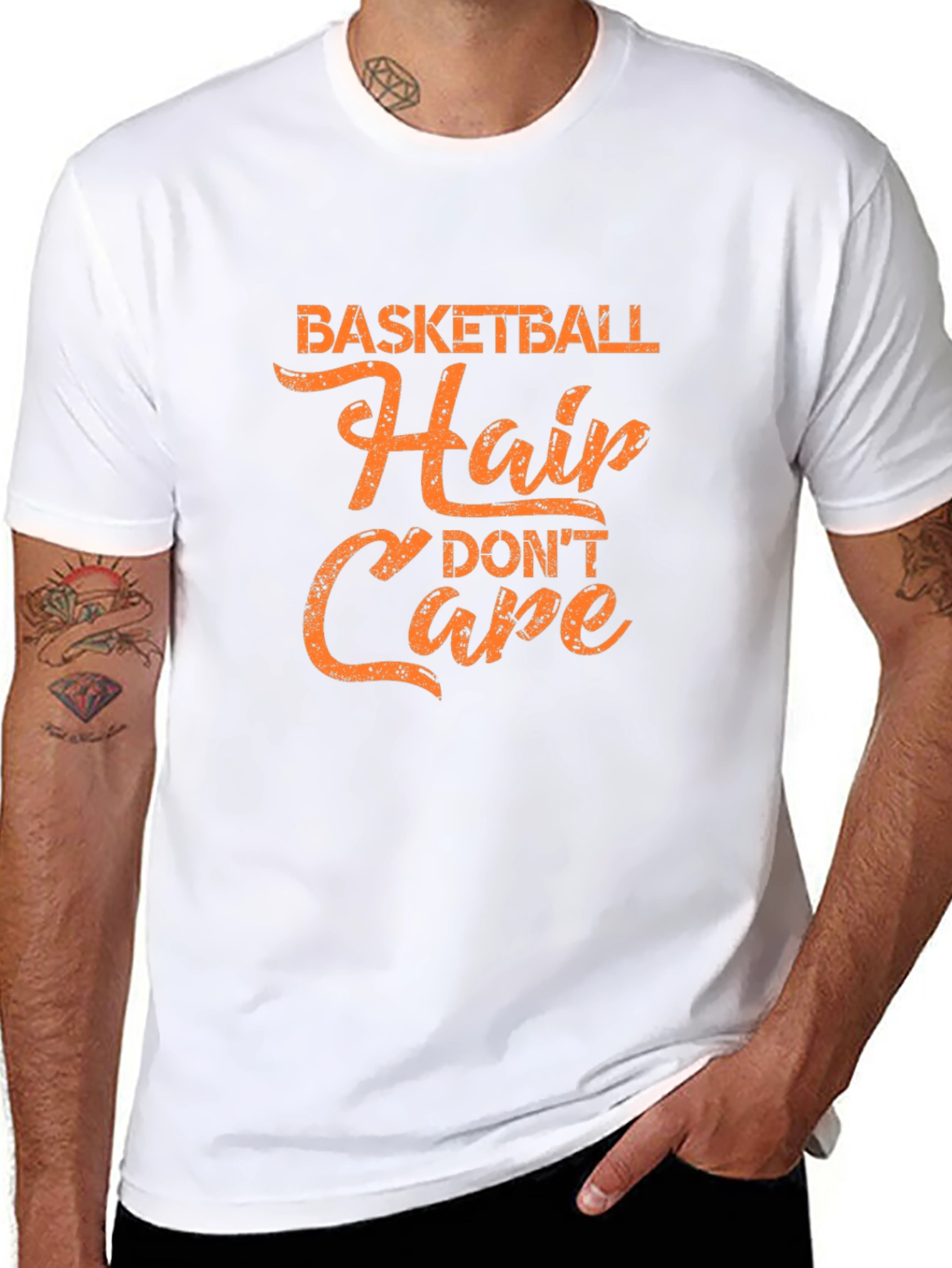 Basketball Hair Dont Care Black Tee
