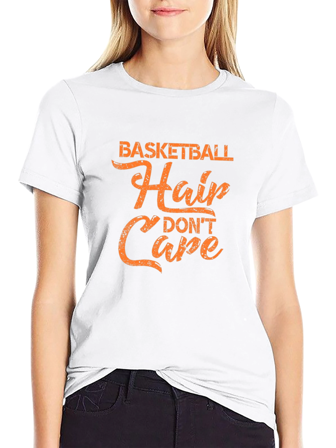 Basketball Hair Dont Care Black Tee