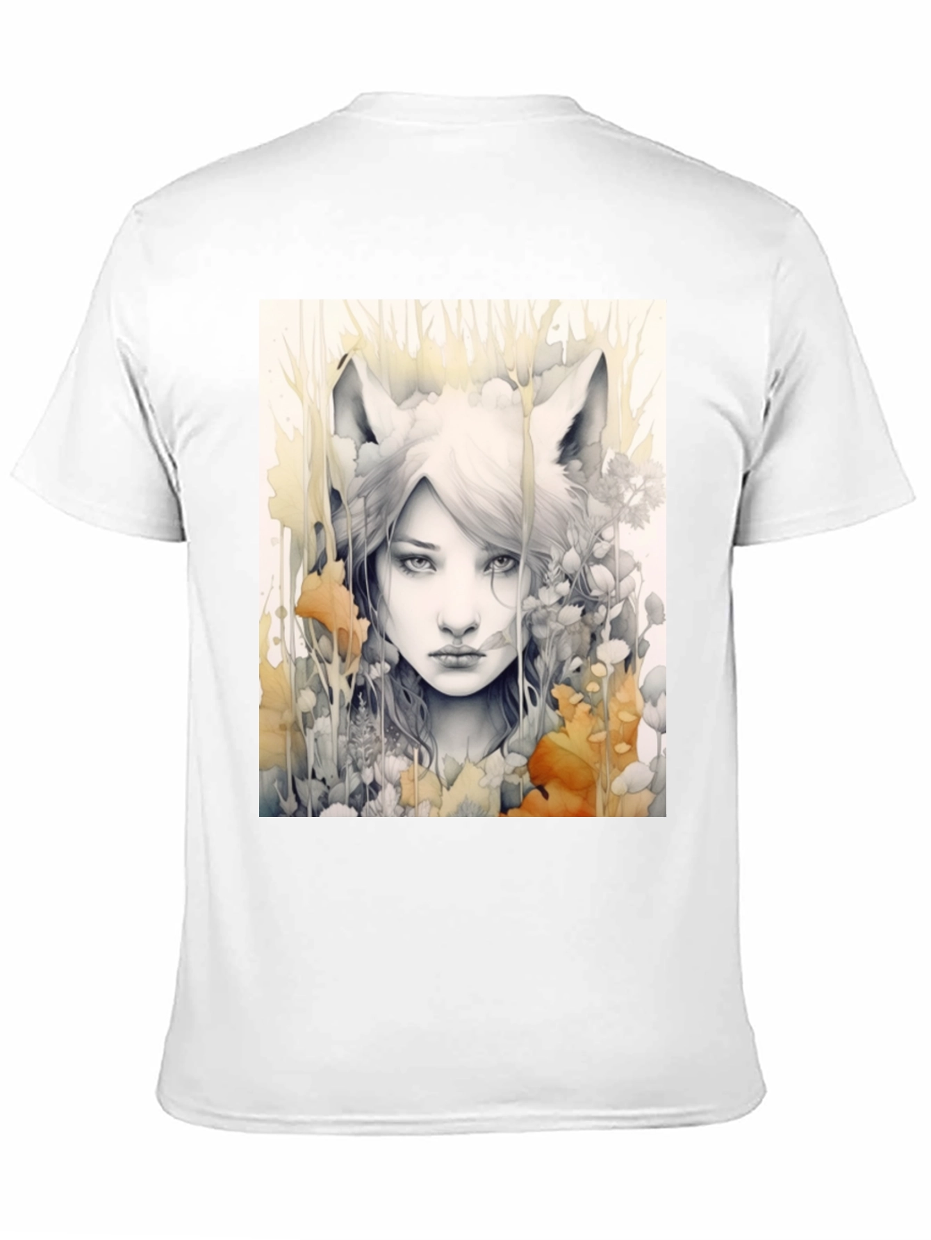 Mystic Fox Girl Graphic Tee - Unique Design