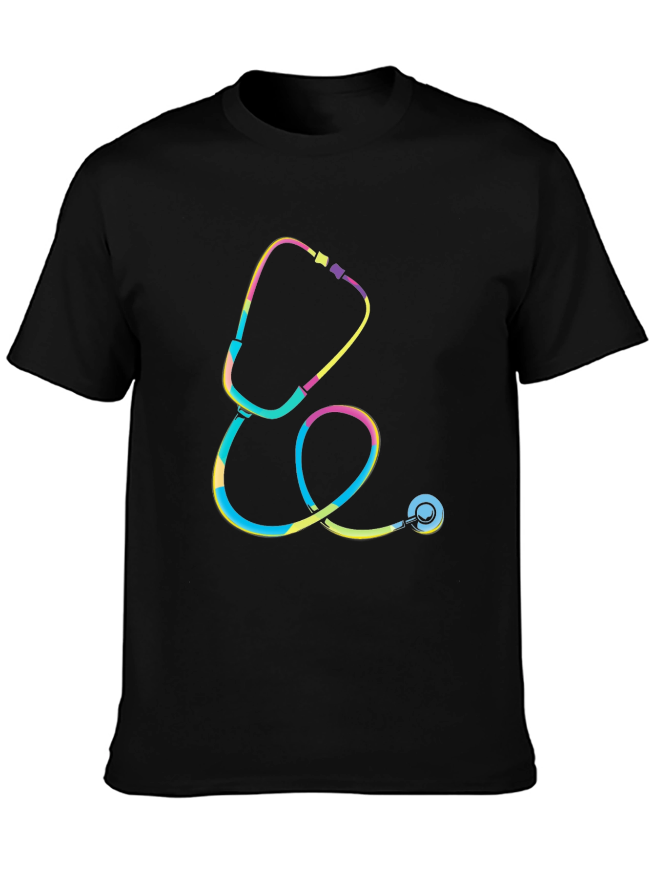 Vibrant Stethoscope Graphic T-Shirt - Medical Style