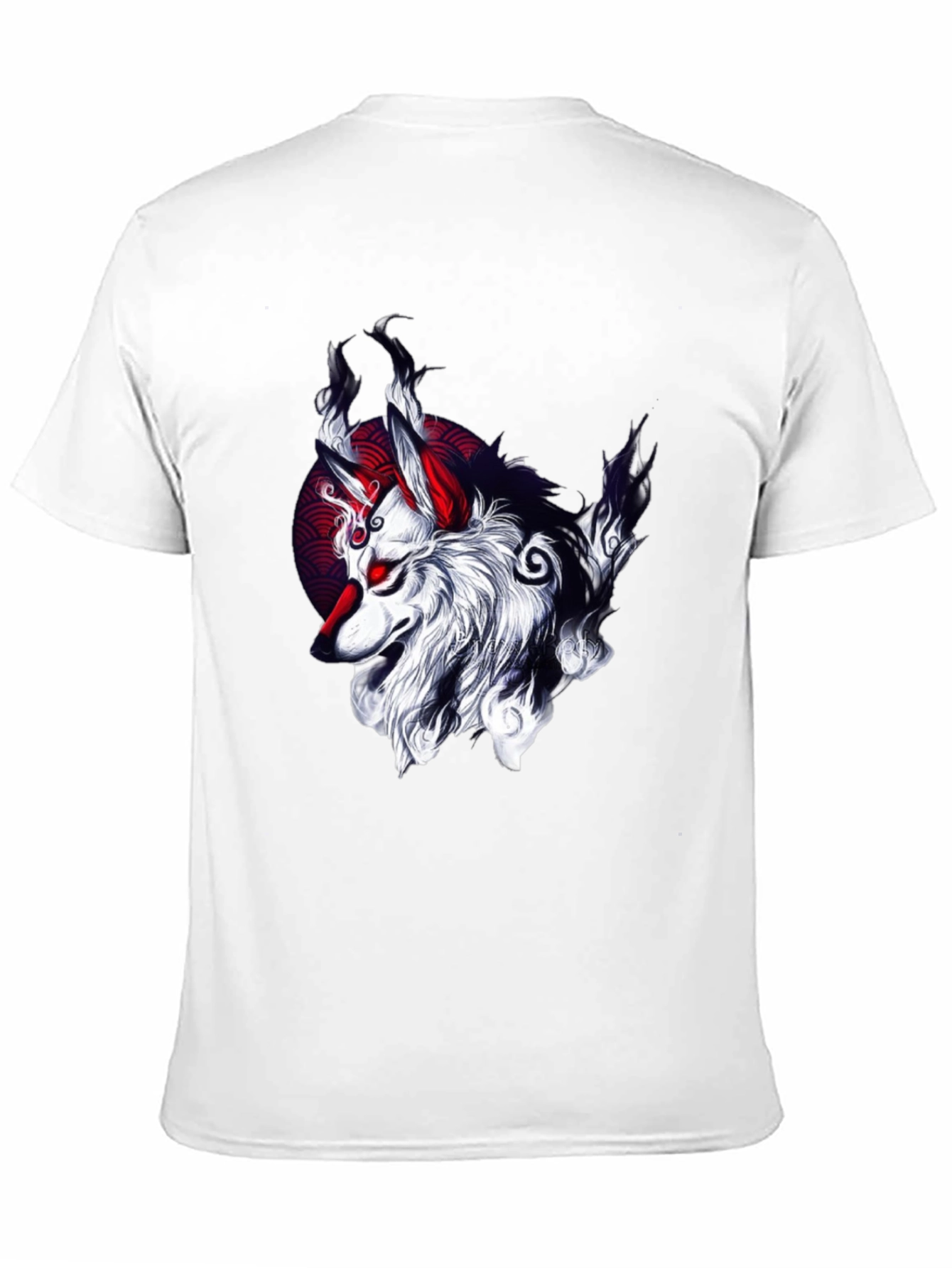 Black T-Shirt with Wolf Graphic