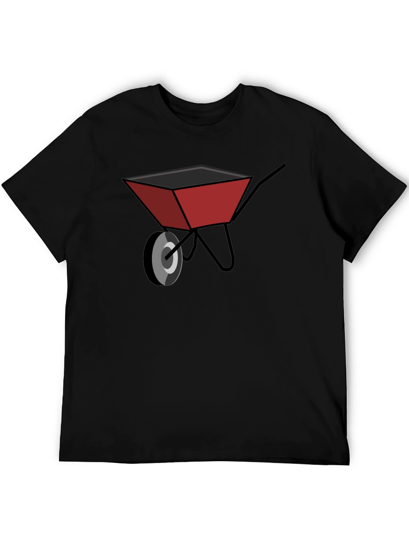 Mens Black Wheelbarrow Graphic T-Shirt