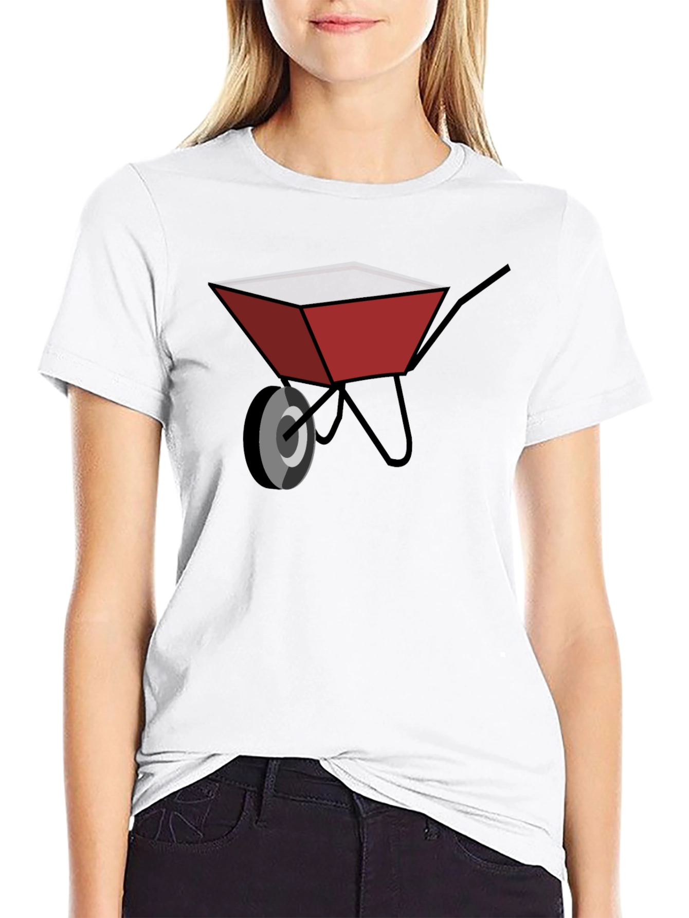 Mens Black Wheelbarrow Graphic T-Shirt