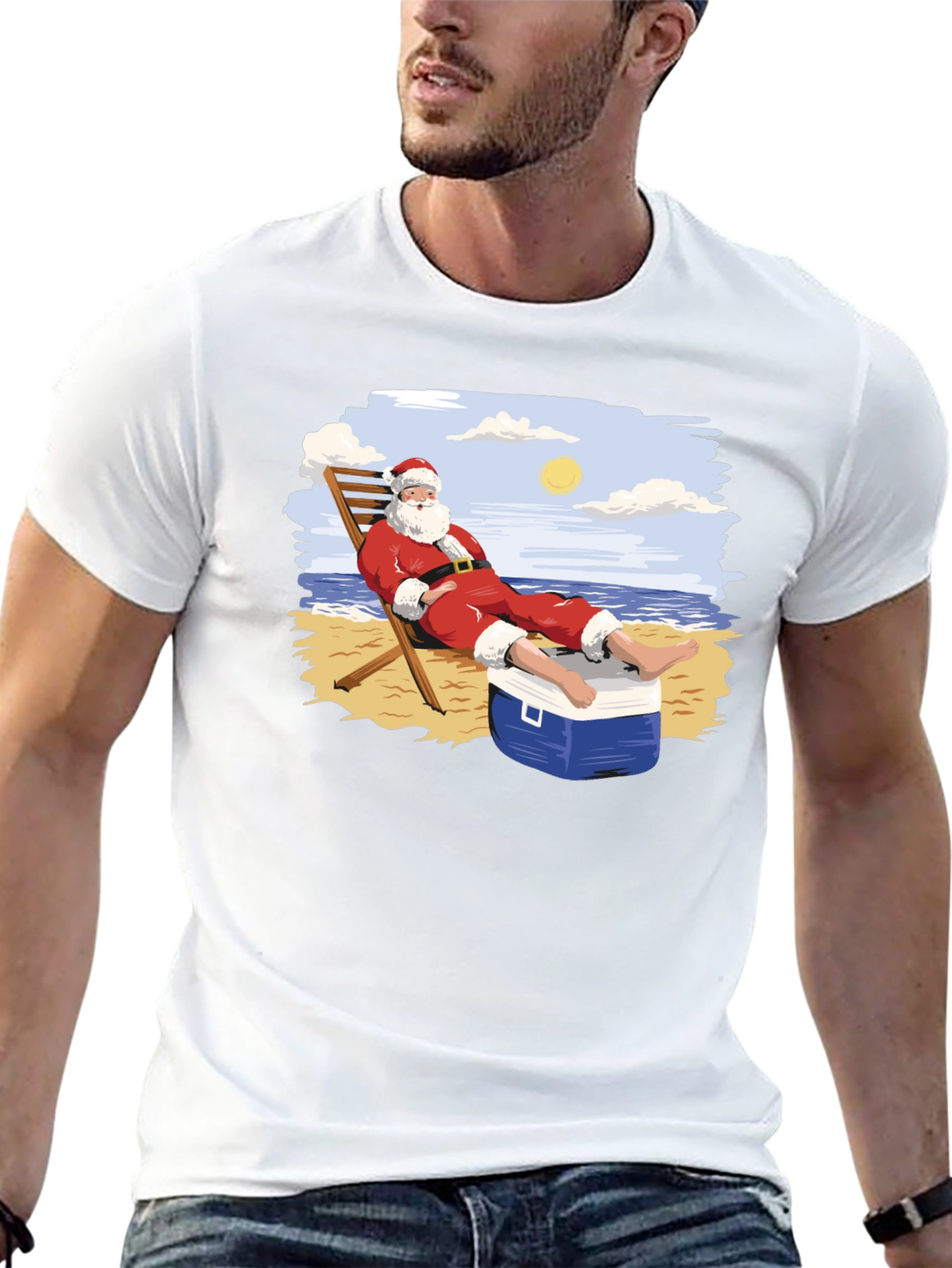 Santa Beach T-Shirt - Holiday Relaxation