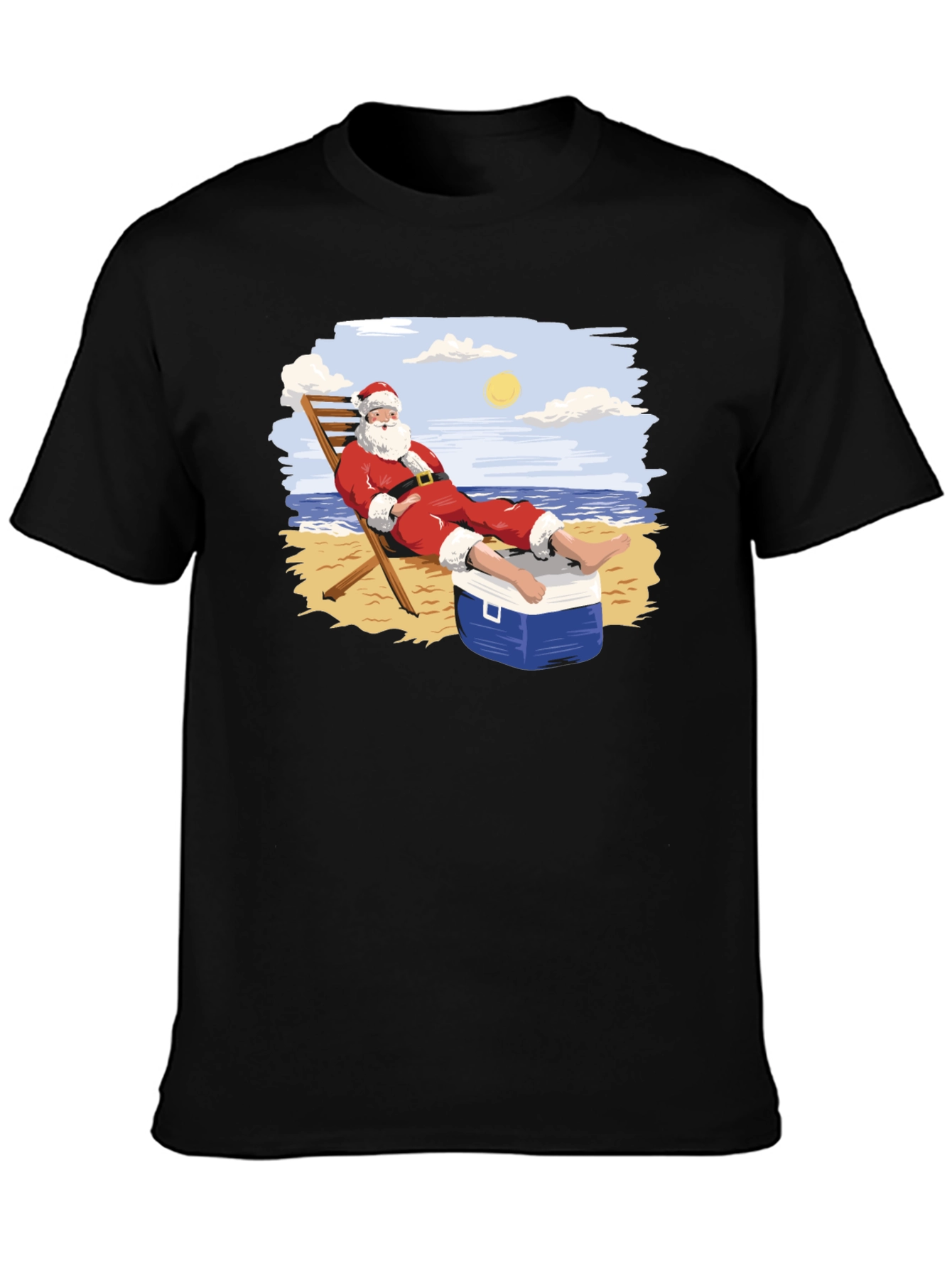 Santa Beach T-Shirt - Holiday Relaxation