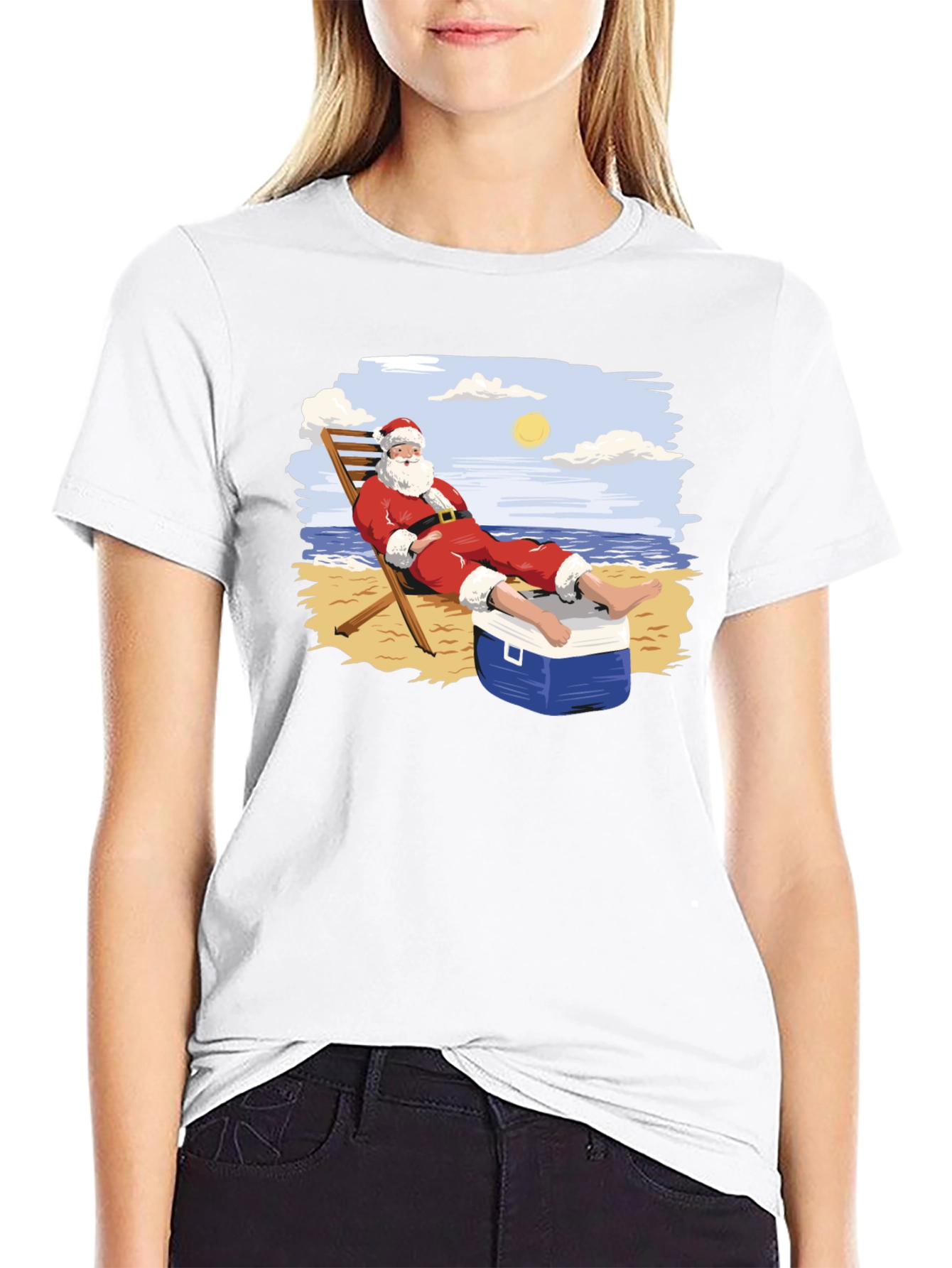 Santa Beach T-Shirt - Holiday Relaxation