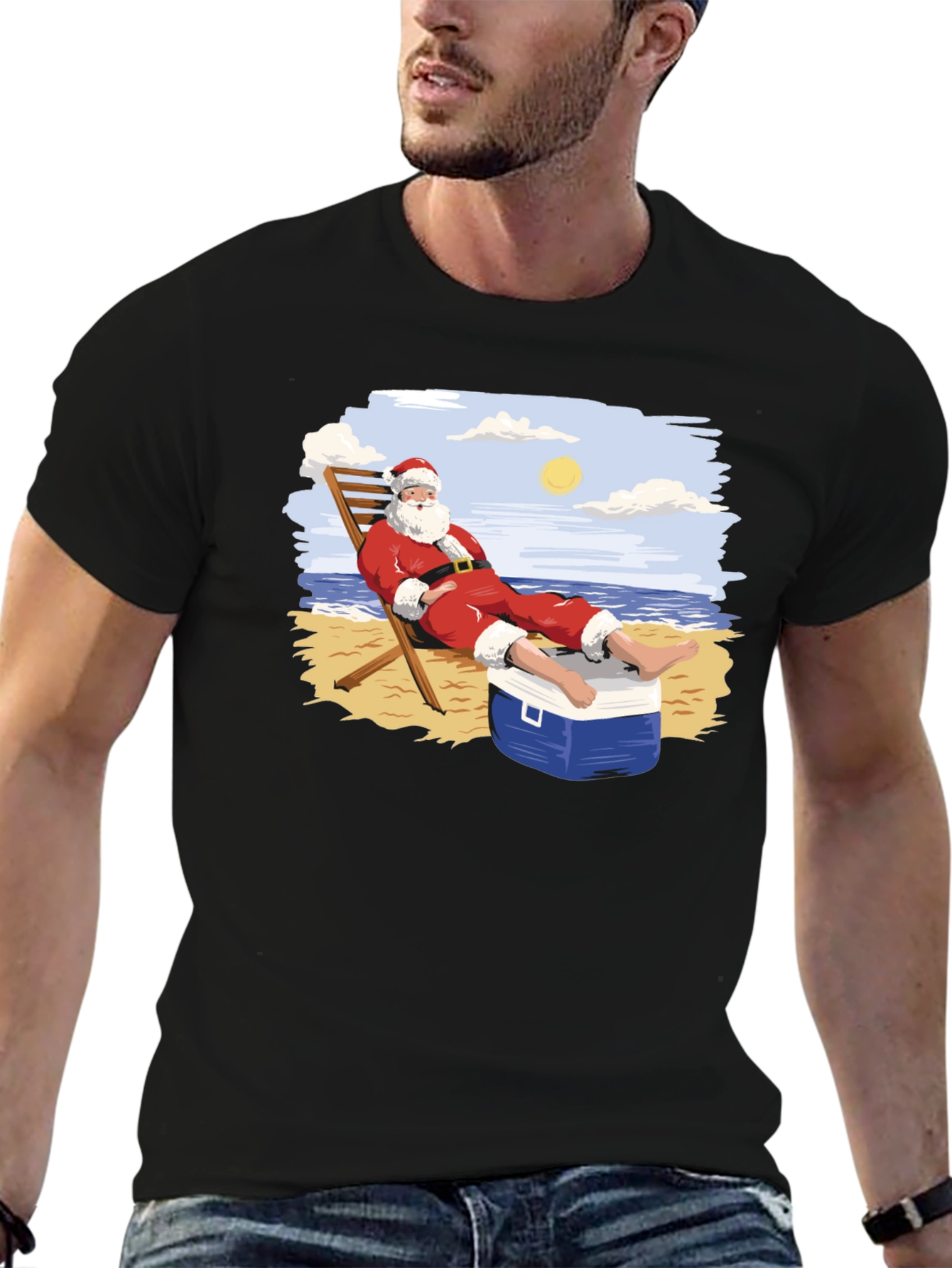 Santa Beach T-Shirt - Holiday Relaxation