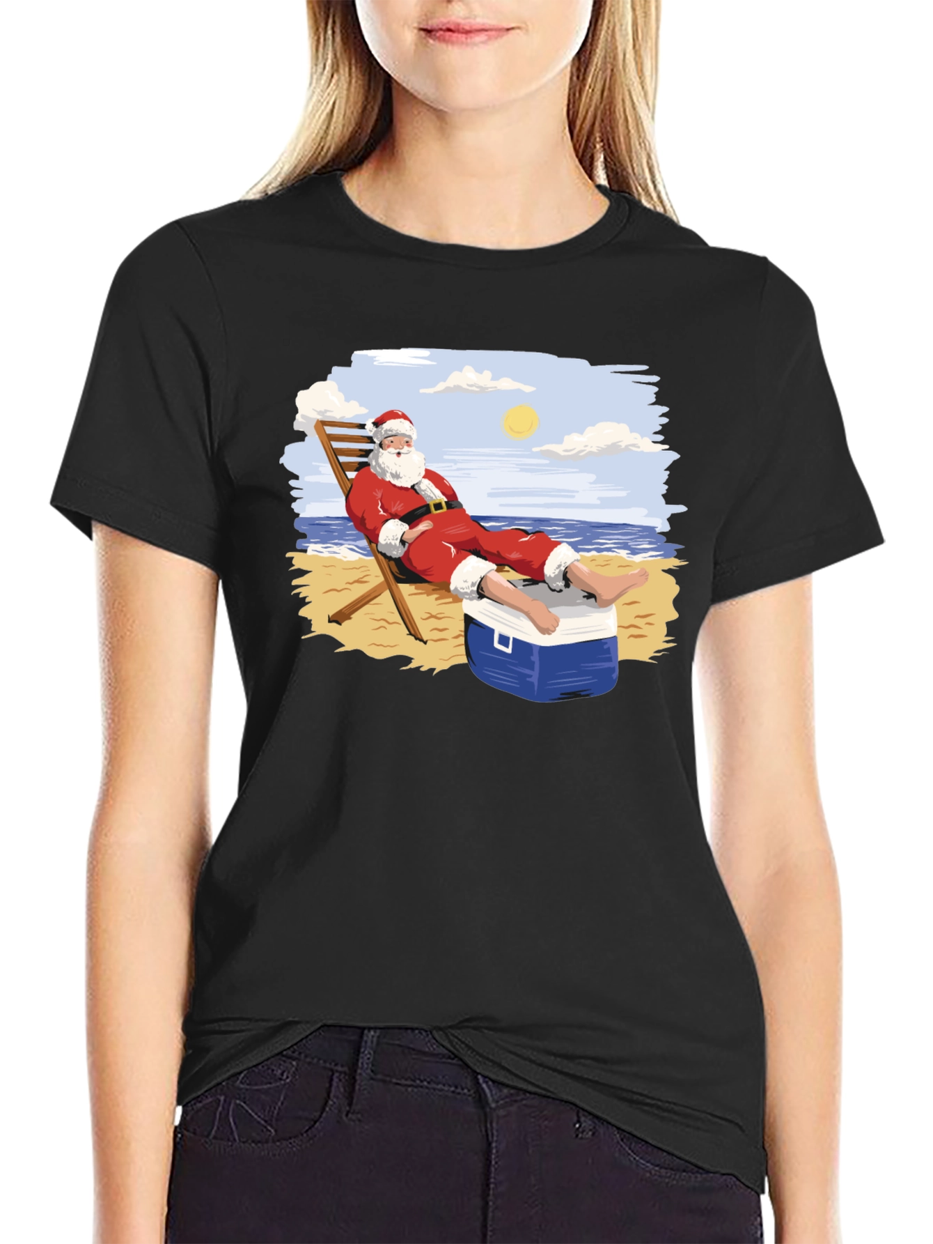 Santa Beach T-Shirt - Holiday Relaxation