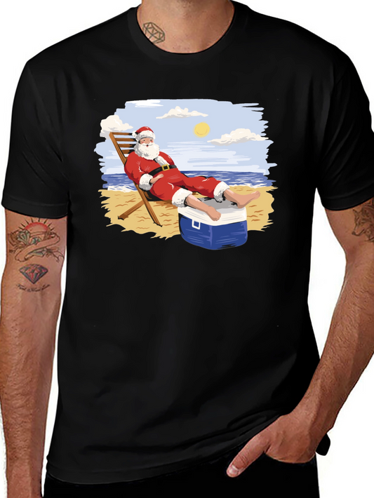 Santa Beach T-Shirt - Holiday Relaxation