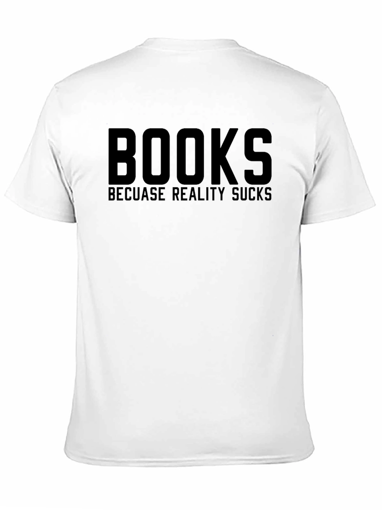 Books Because Reality Sucks Graphic Tee - Black