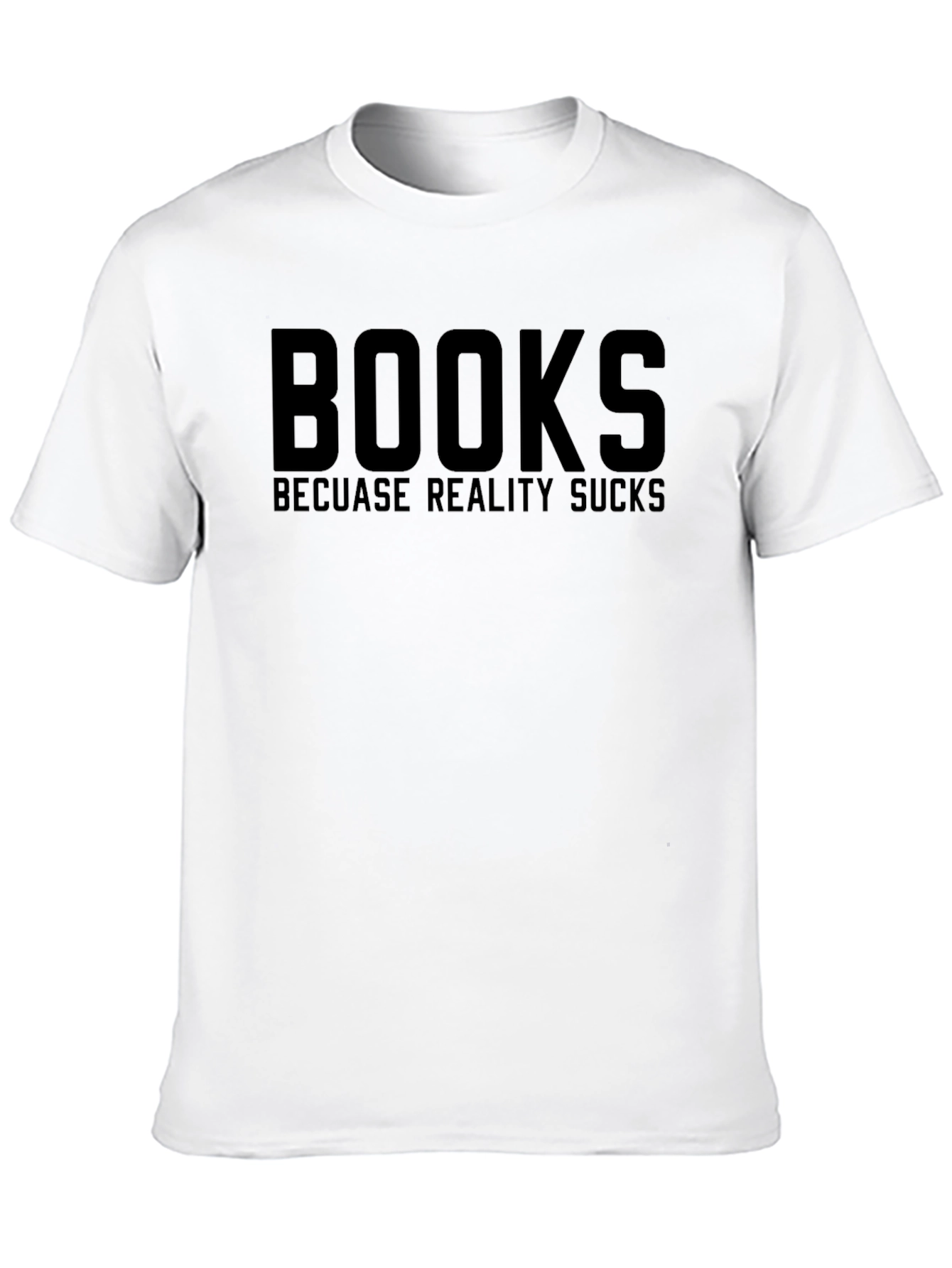 Books Because Reality Sucks Graphic Tee - Black