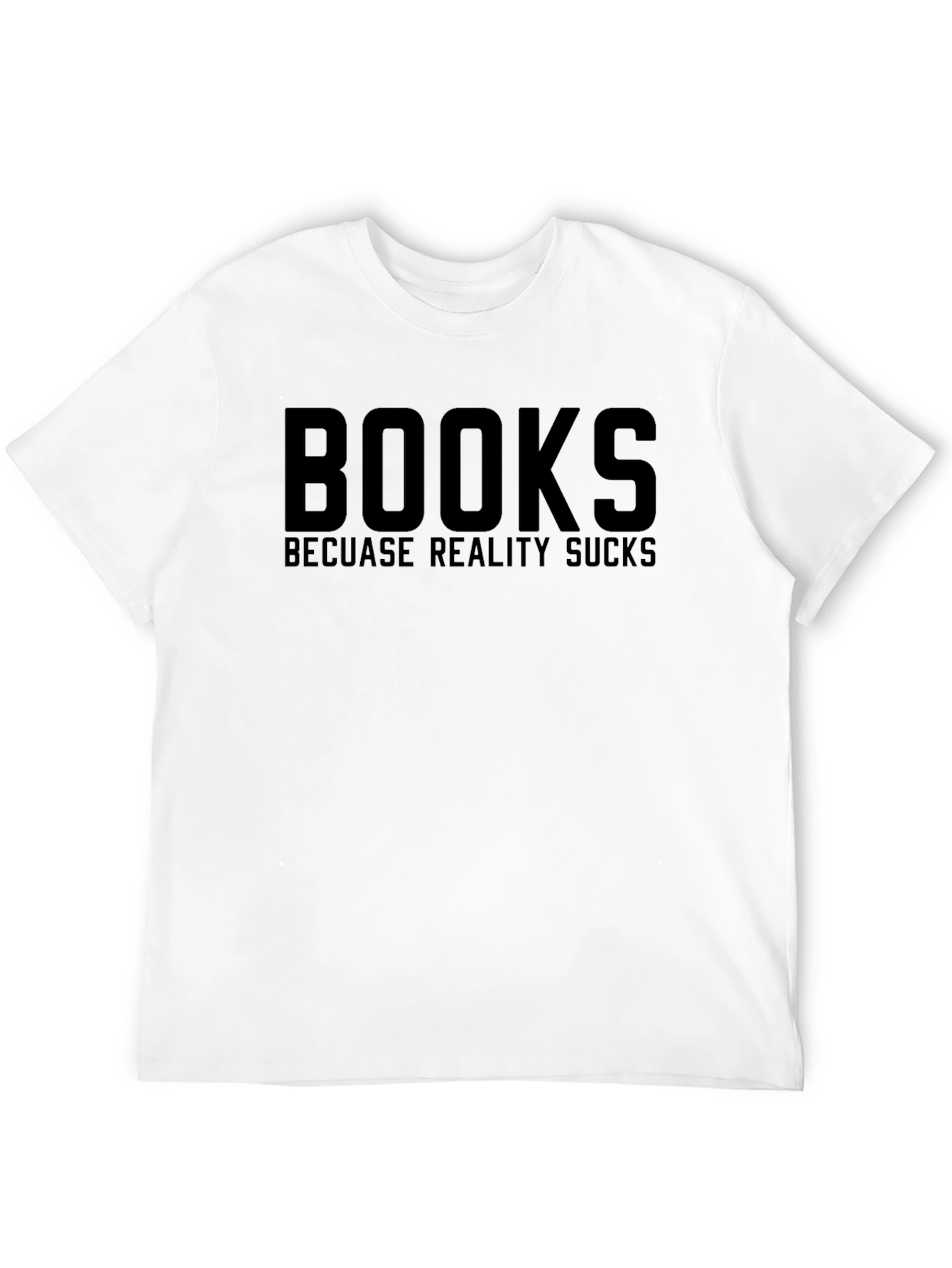 Books Because Reality Sucks Graphic Tee - Black