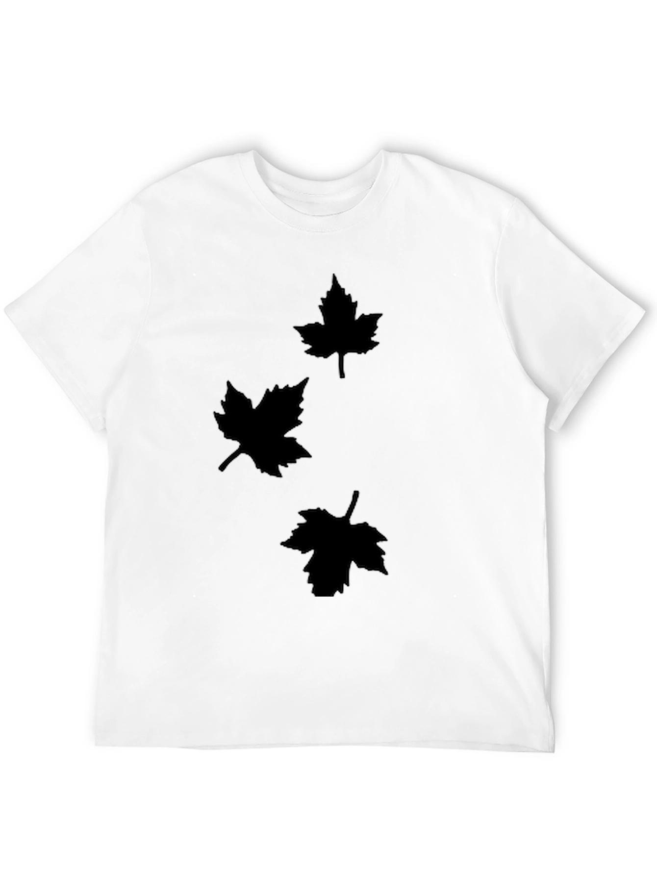 Mens Black T-Shirt with Maple Leaf Design