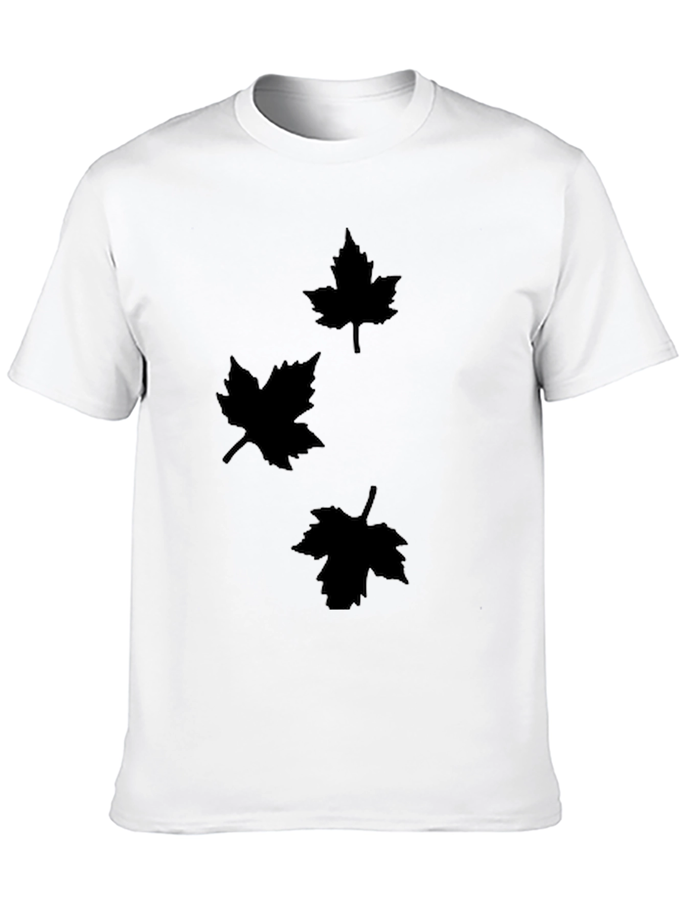 Mens Black T-Shirt with Maple Leaf Design