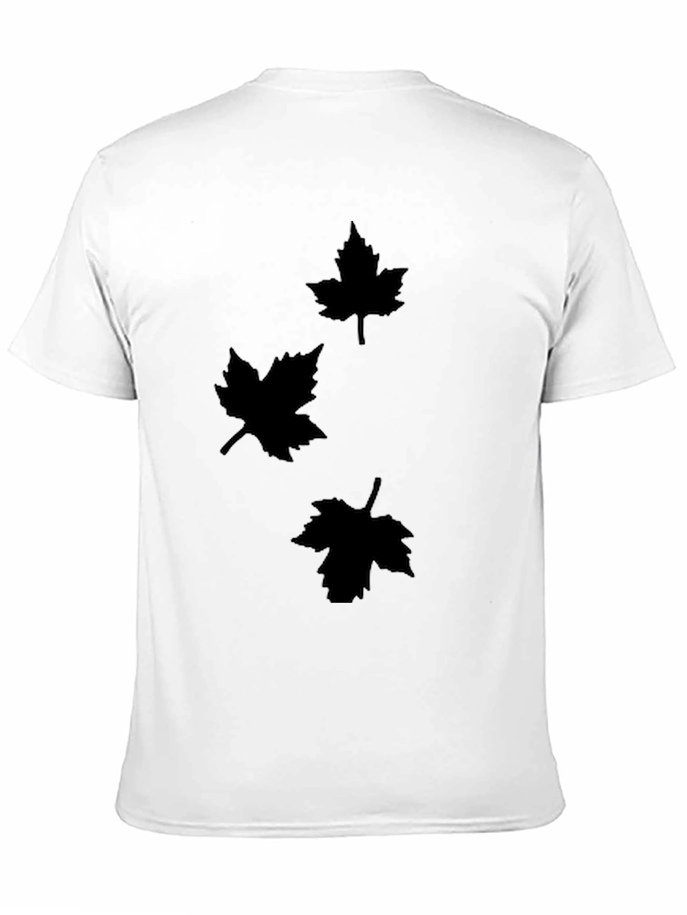 Mens Black T-Shirt with Maple Leaf Design