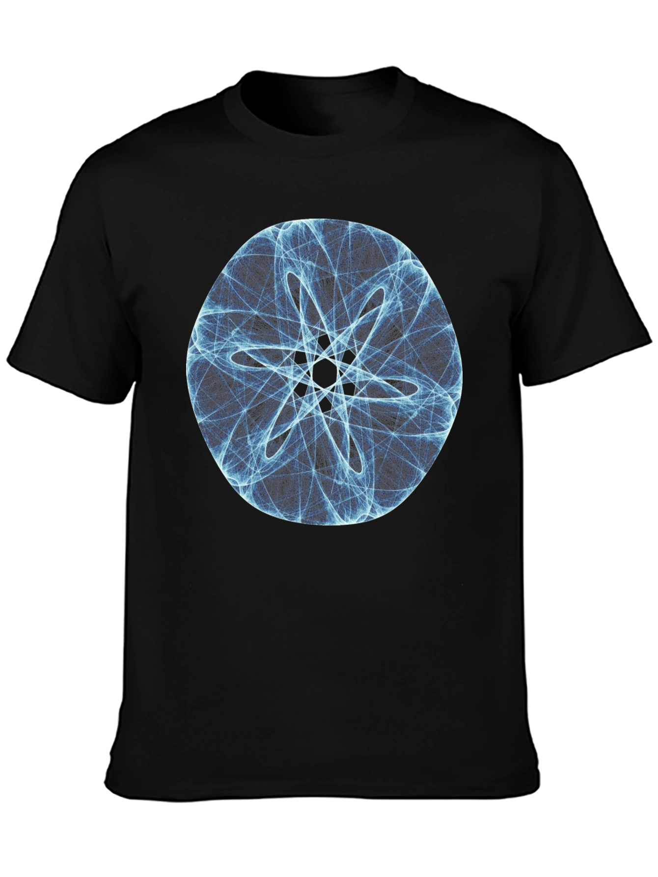 Geometric Circle Design Black T-Shirt