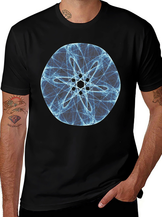 Geometric Circle Design Black T-Shirt