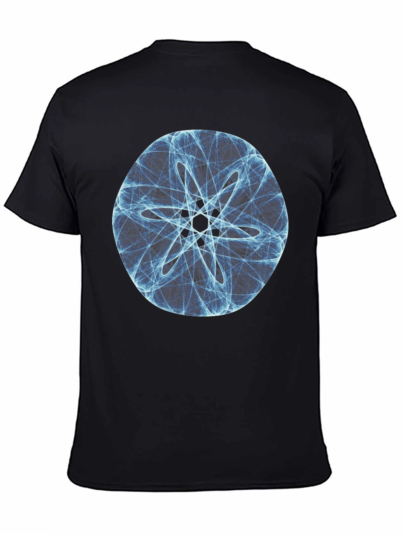 Geometric Circle Design Black T-Shirt