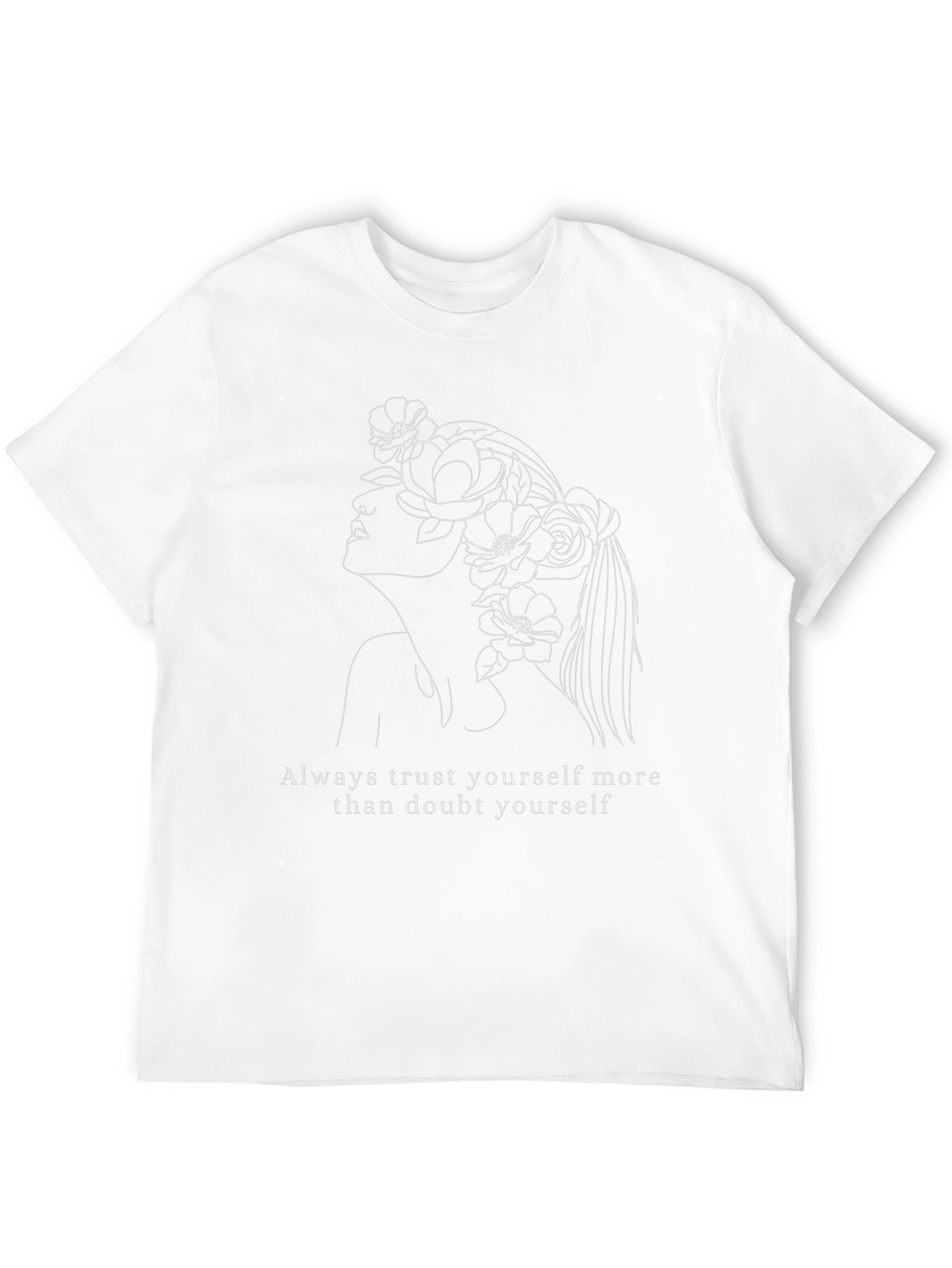 Floral Woman Line Art T-Shirt: Trust Yourself