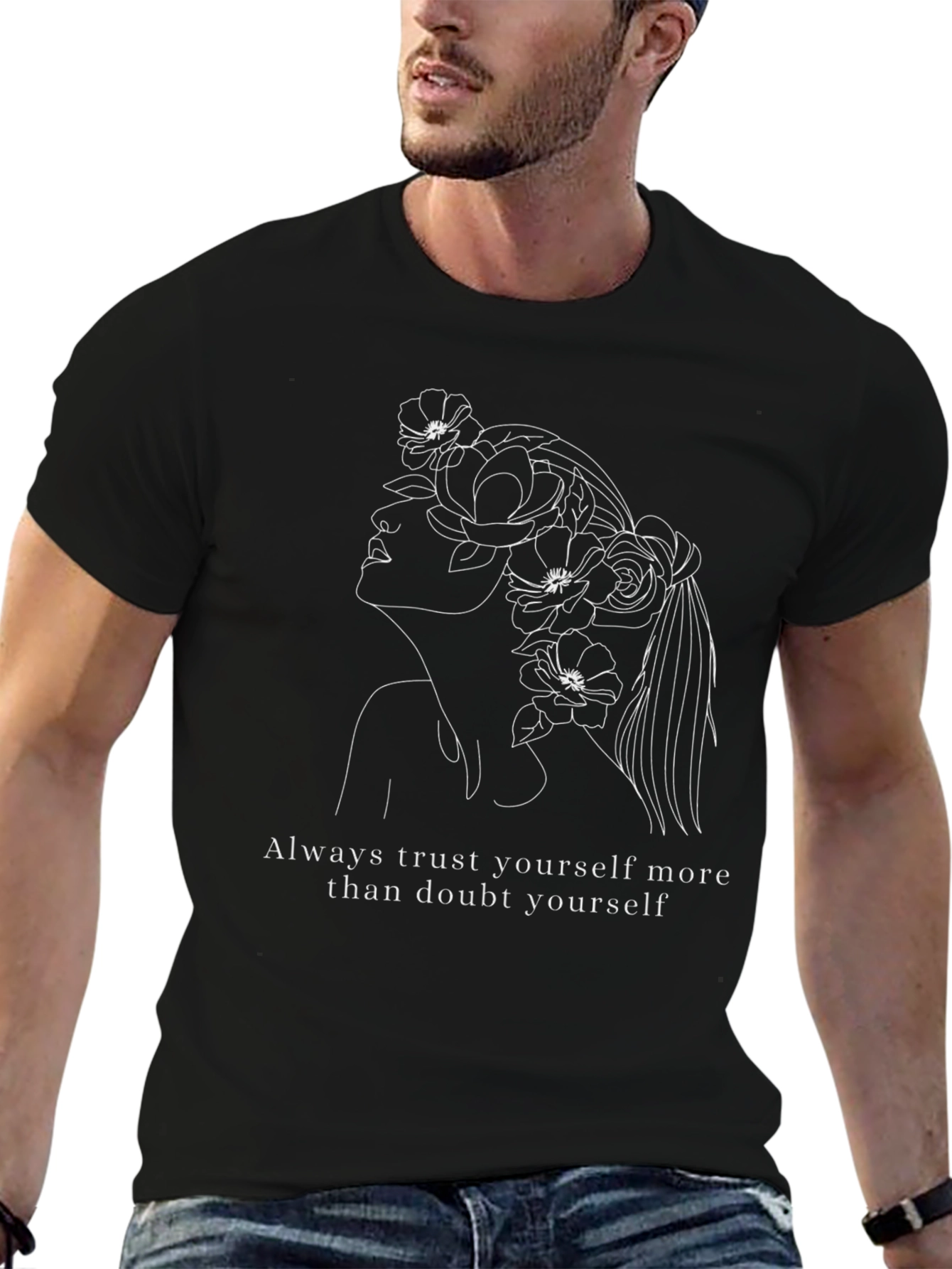 Floral Woman Line Art T-Shirt: Trust Yourself
