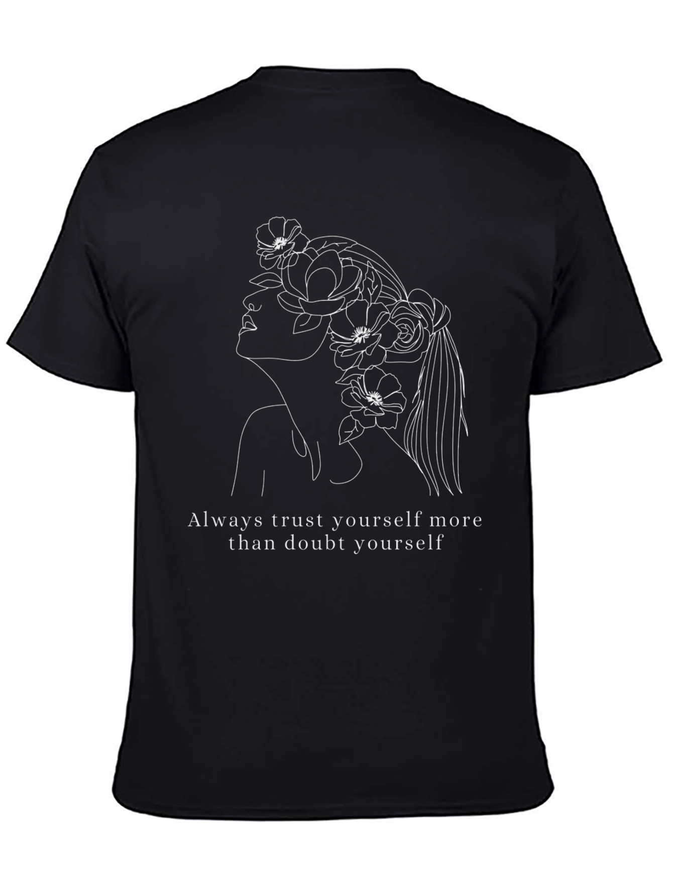 Floral Woman Line Art T-Shirt: Trust Yourself