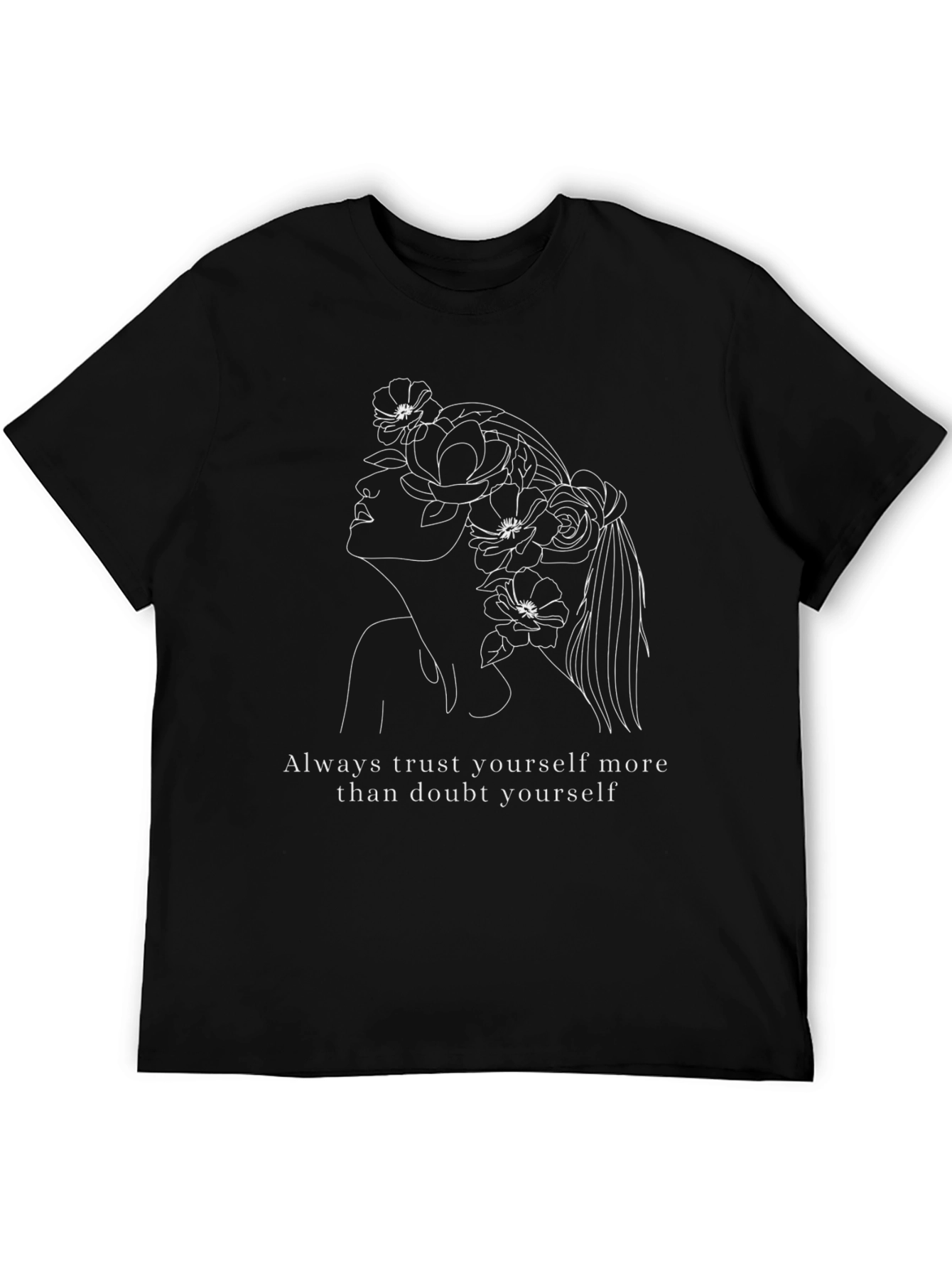 Floral Woman Line Art T-Shirt: Trust Yourself