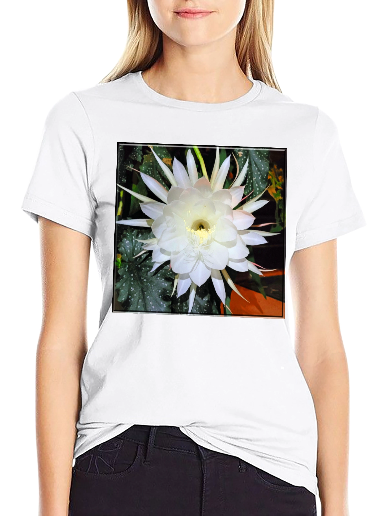 Night Blooming Cereus Flower Graphic T-Shirt